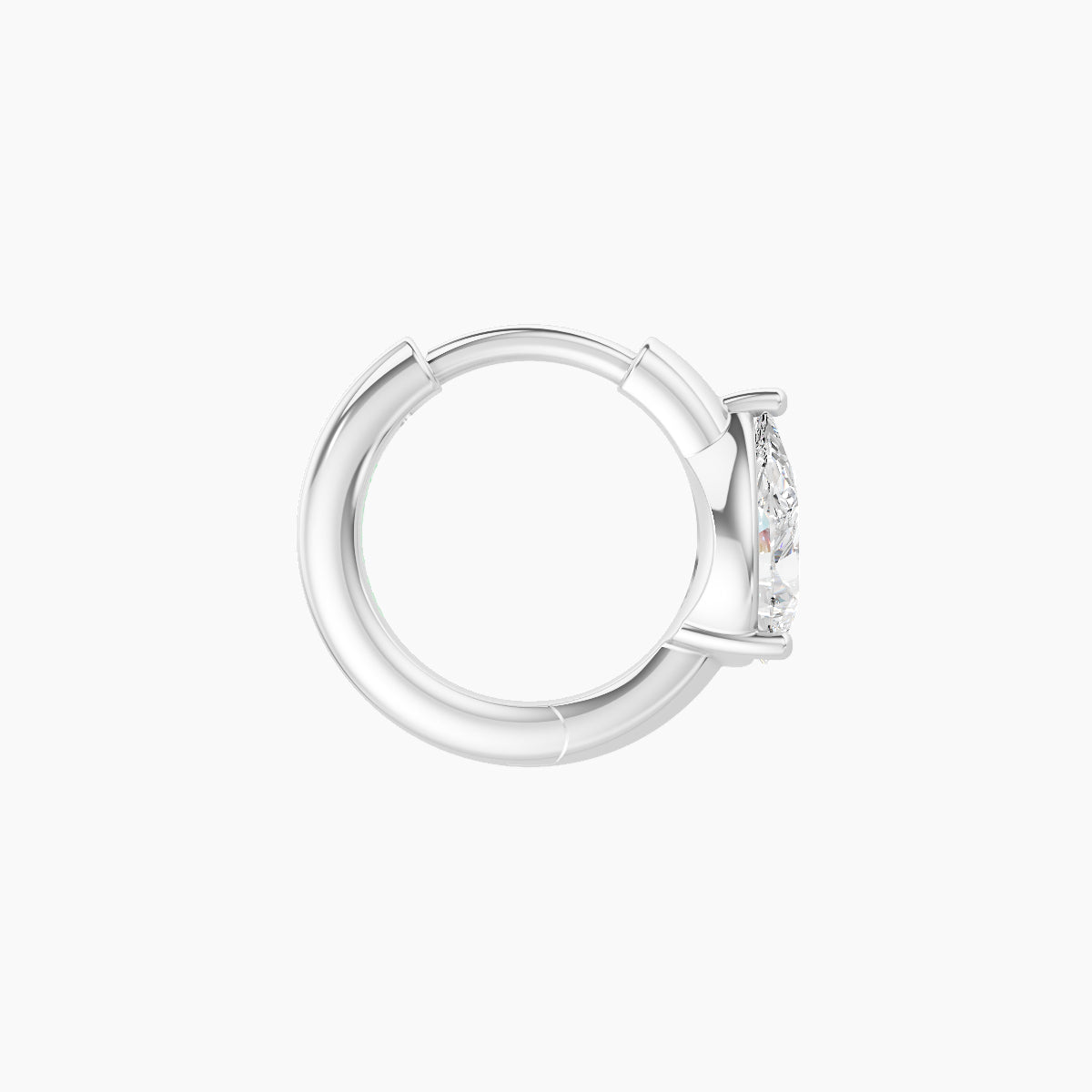 Dea | 18k White Gold 6.5 mm Pear Diamond Nose Ring Piercing