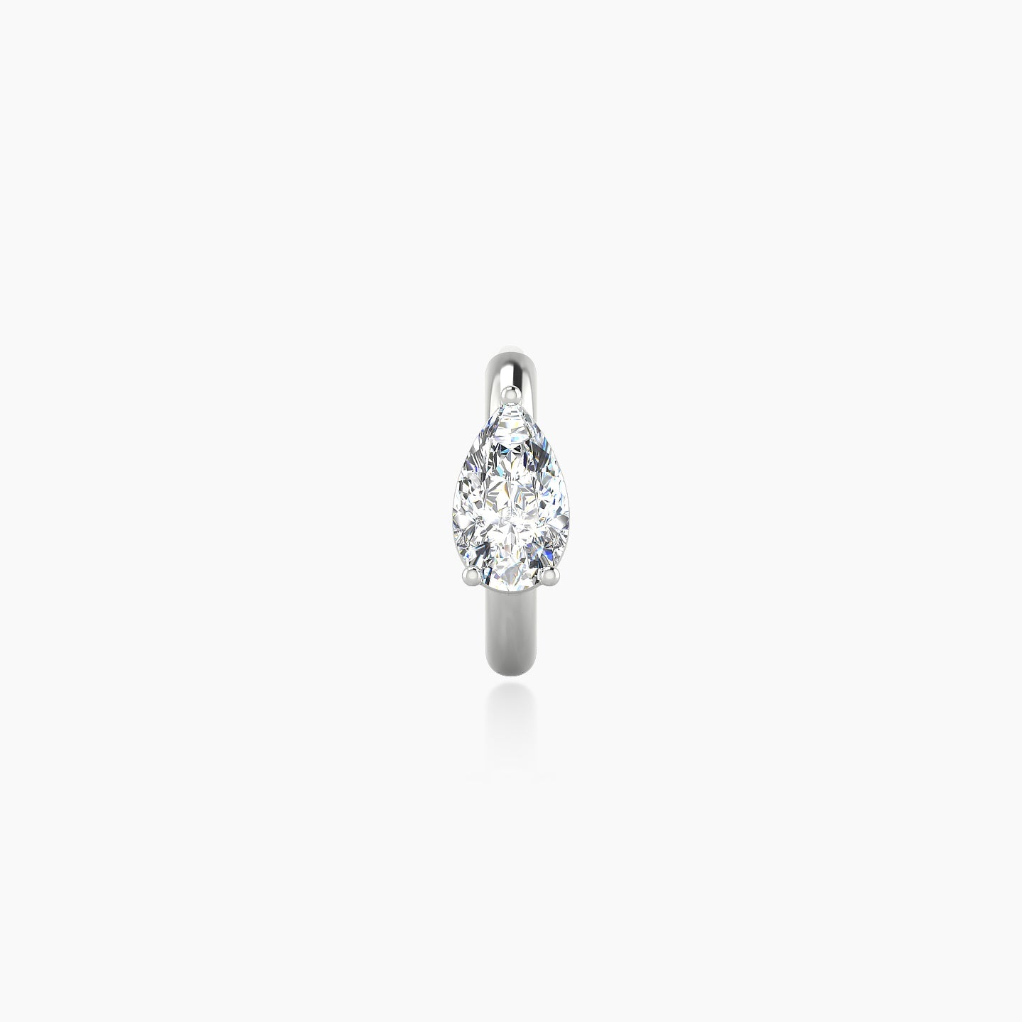 Dea | 18k White Gold 6.5 mm Pear Diamond Nose Ring Piercing