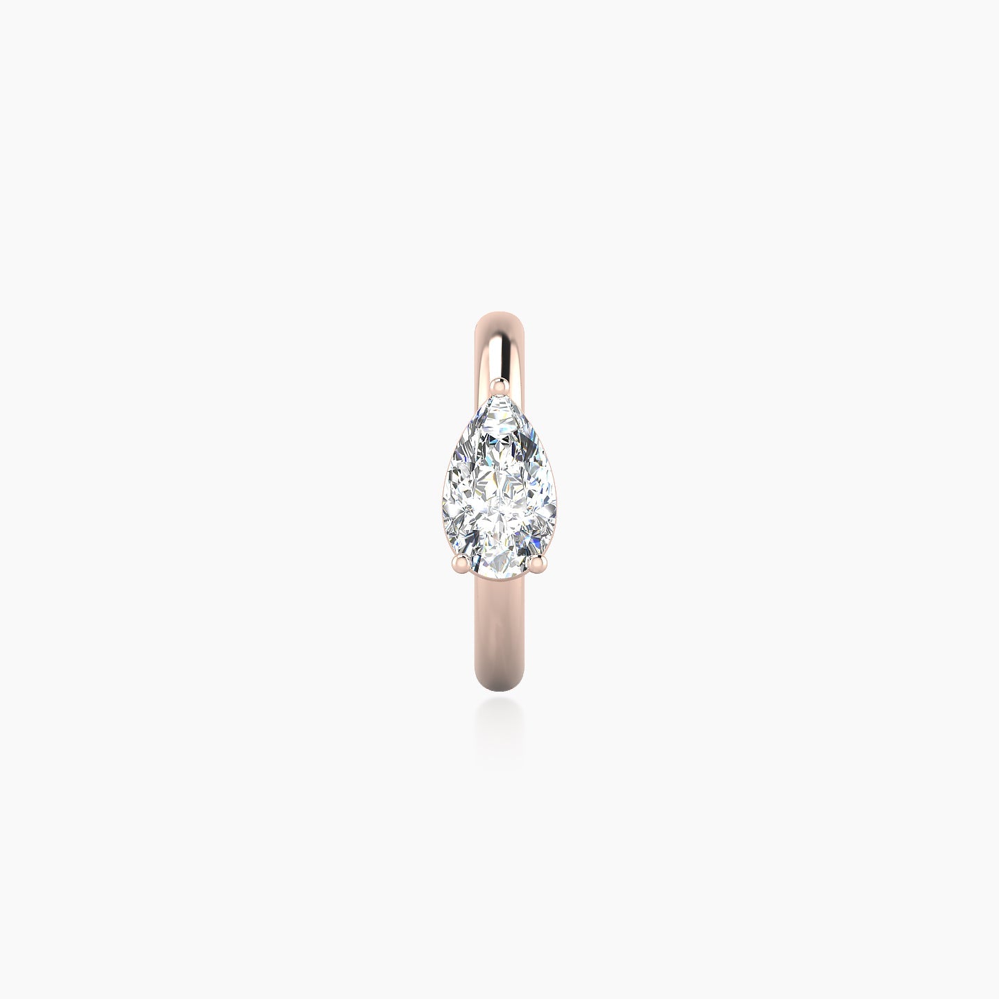 Dea | 18k Rose Gold 8 mm Pear Diamond Hoop Piercing