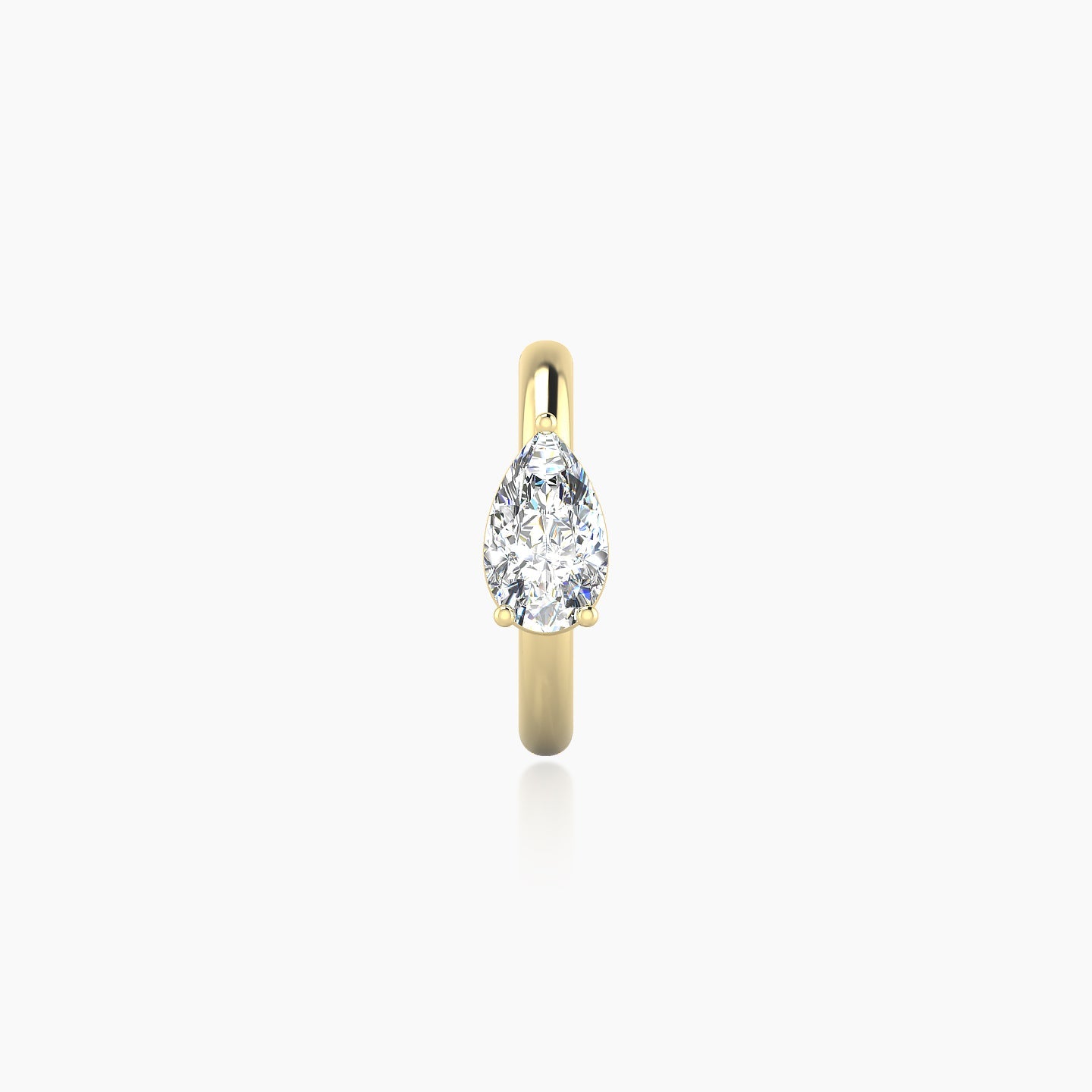 Dea | 18k Yellow Gold 8 mm Pear Diamond Hoop Piercing