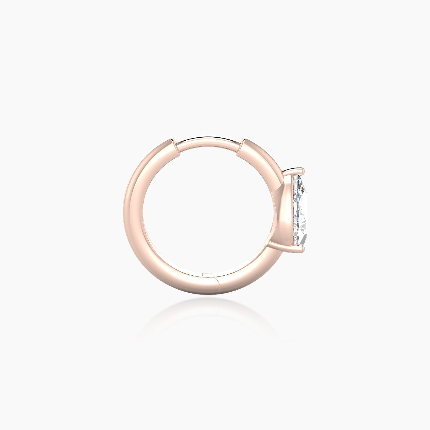 Dea | 18k Rose Gold 8 mm Pear Diamond Hoop Piercing