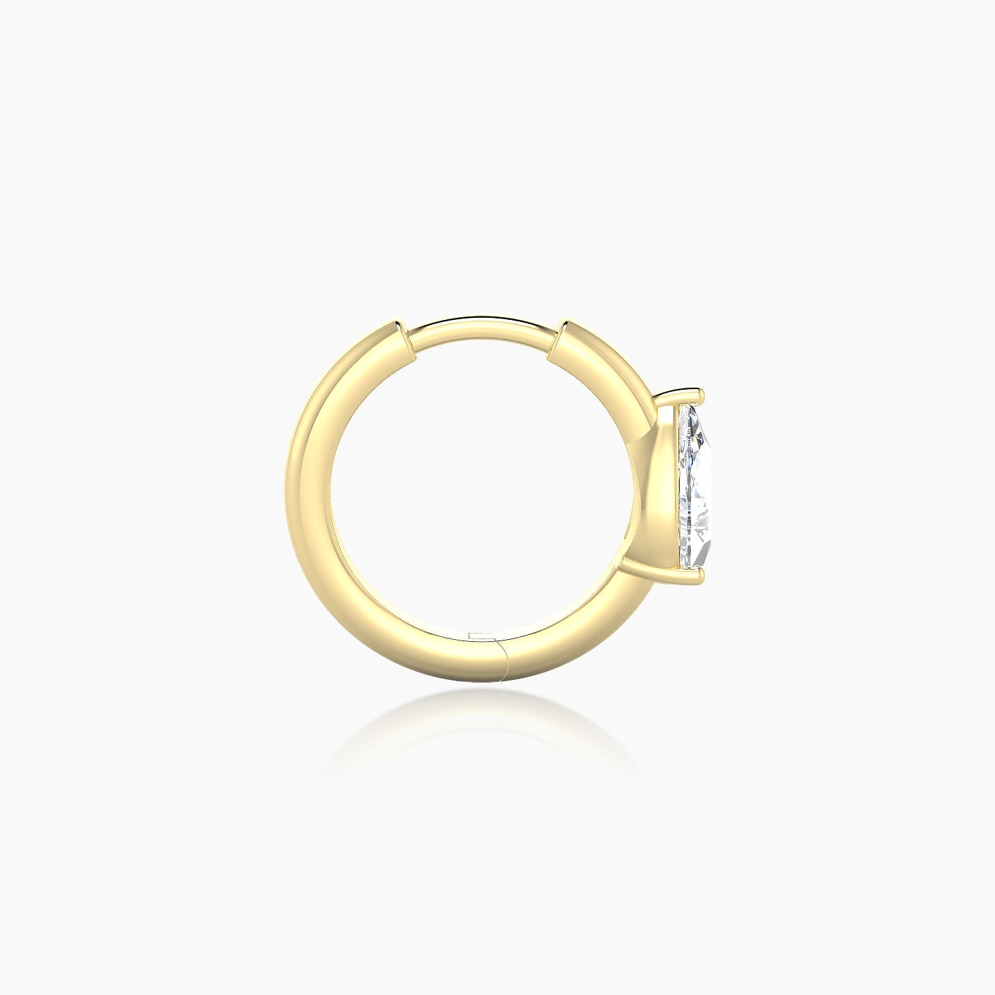 Dea | 18k Yellow Gold 8 mm Pear Diamond Hoop Piercing