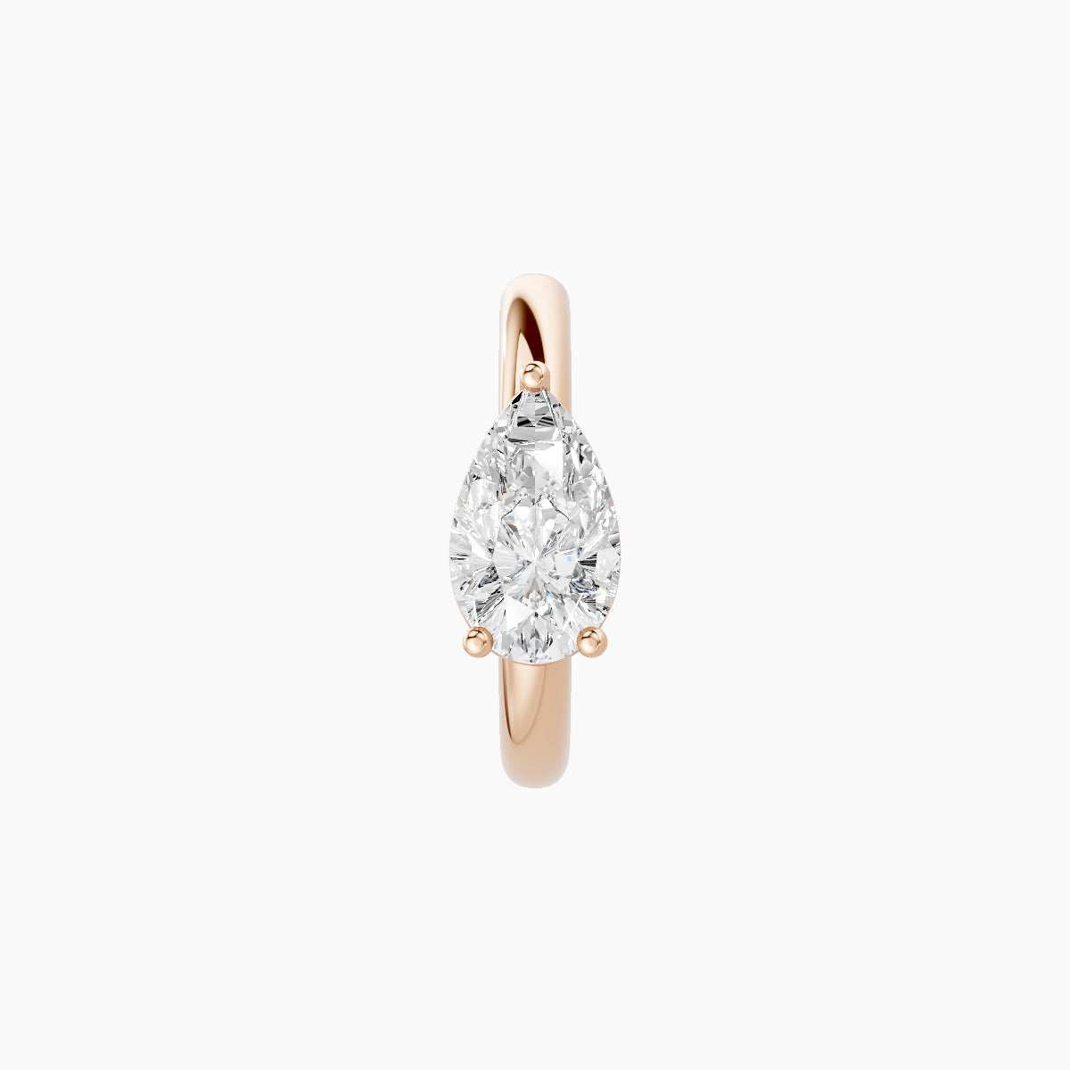 Dea | 18k Rose Gold 8 mm Pear Diamond Nose Ring Piercing