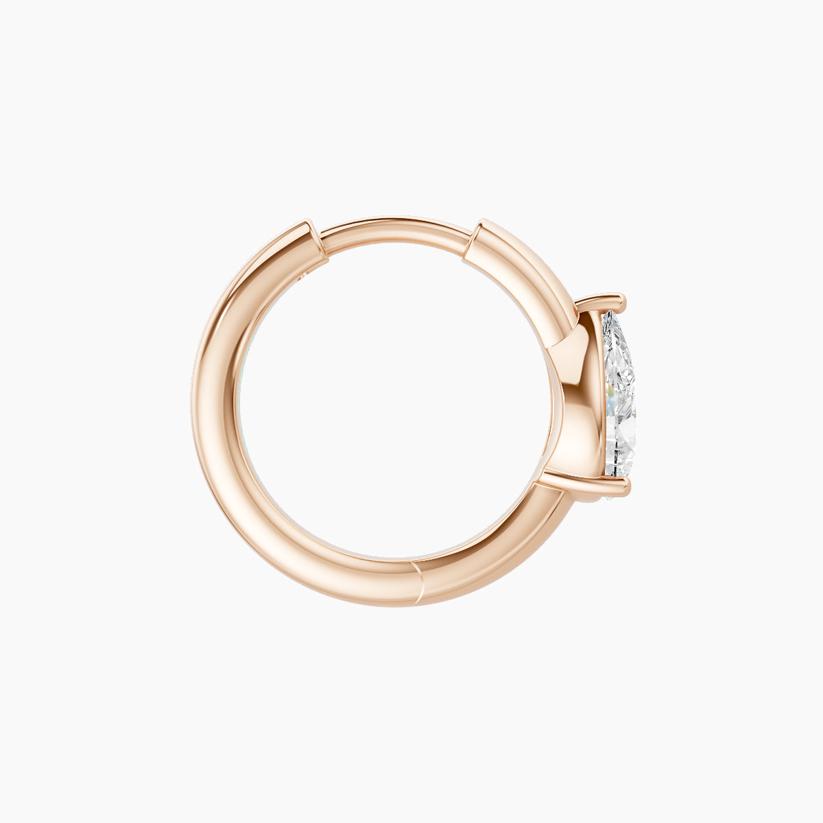 Dea | 18k Rose Gold 8 mm Pear Diamond Nose Ring Piercing