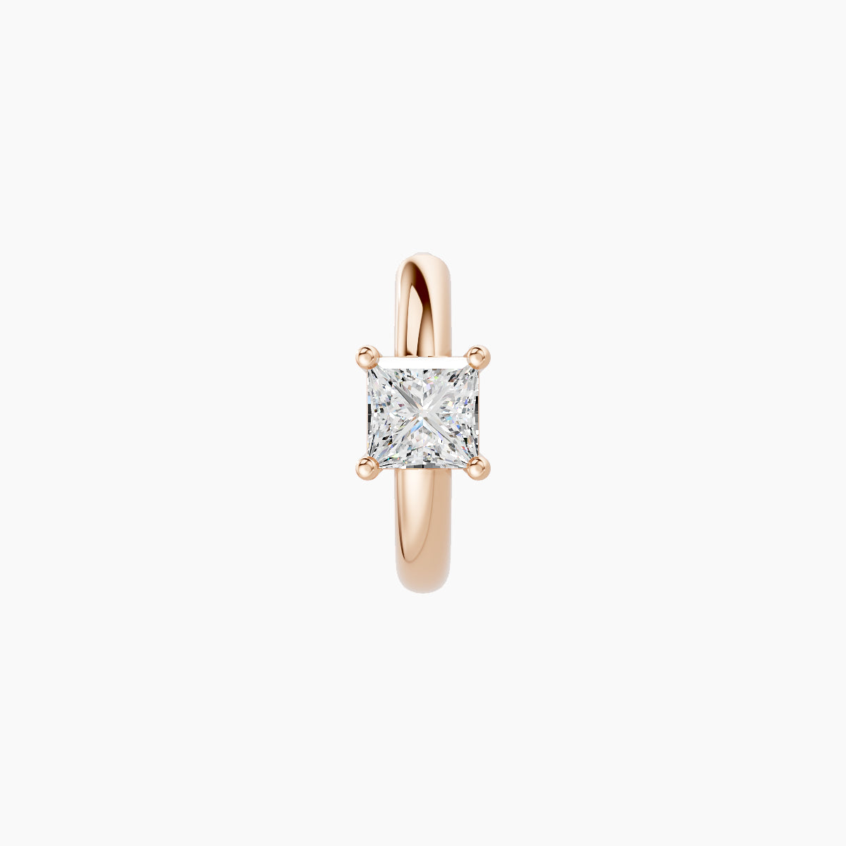 Dea | 18k Rose Gold 6.5 mm Princess Diamond Nose Ring Piercing