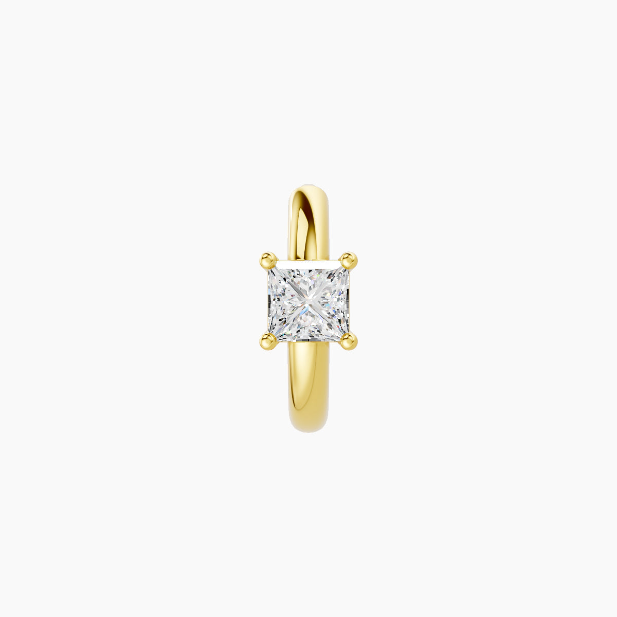 Dea | 18k Yellow Gold 6.5 mm Princess Diamond Nose Ring Piercing