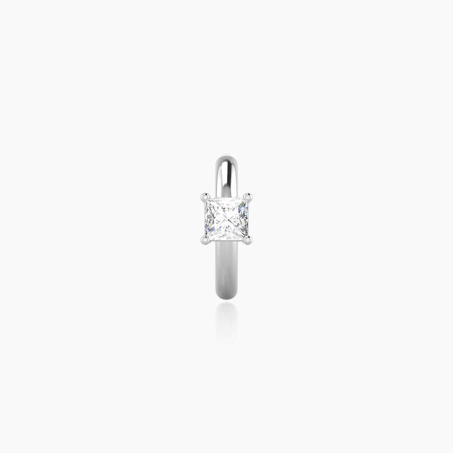 Dea | 18k White Gold 6.5 mm Princess Diamond Nose Ring Piercing