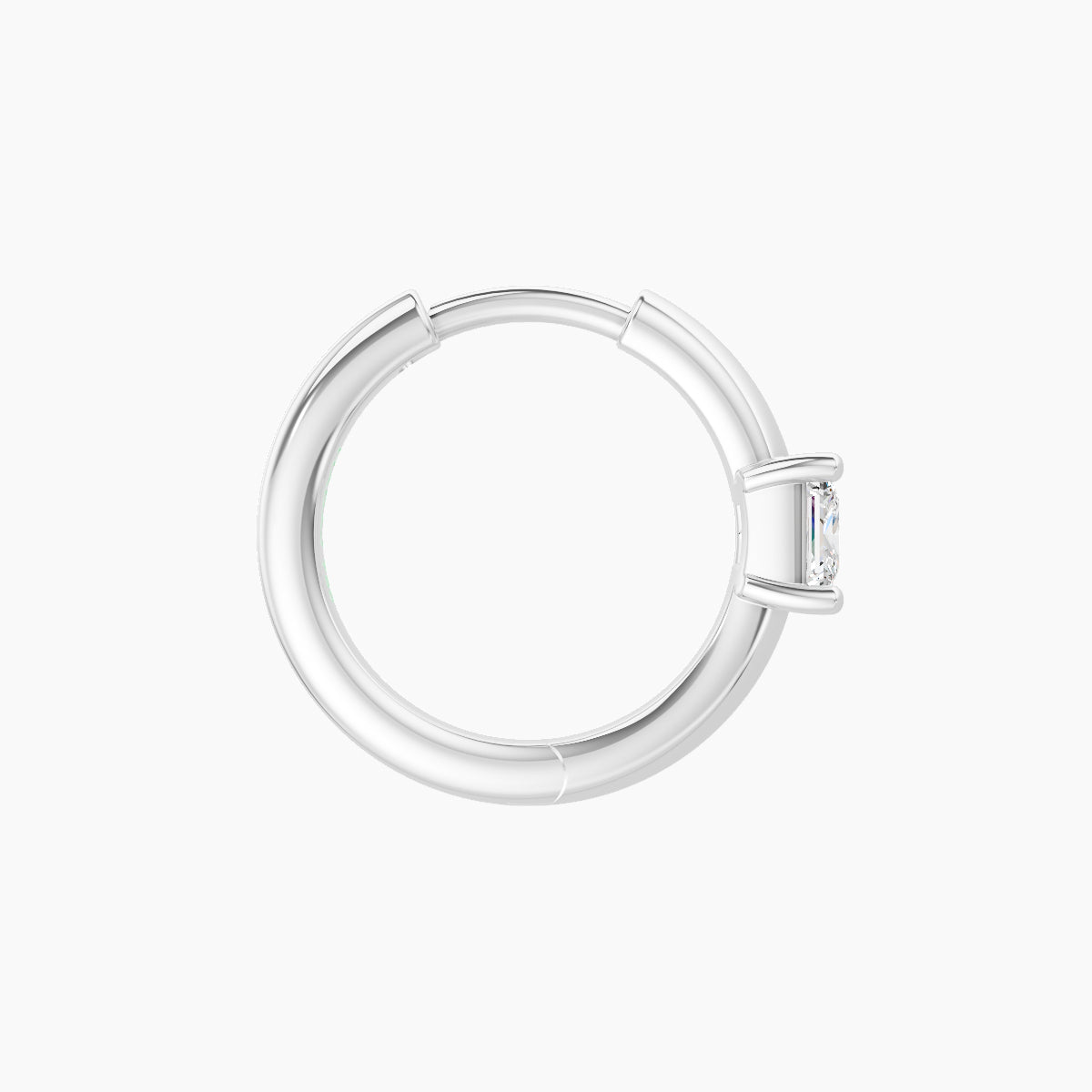 Dea | 18k White Gold 8 mm Princess Diamond Hoop Piercing