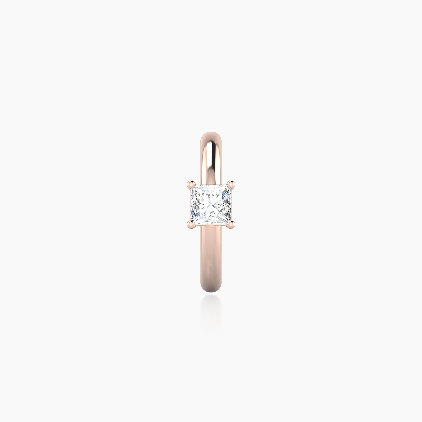 Dea | 18k Rose Gold 8 mm Princess Diamond Nose Ring Piercing