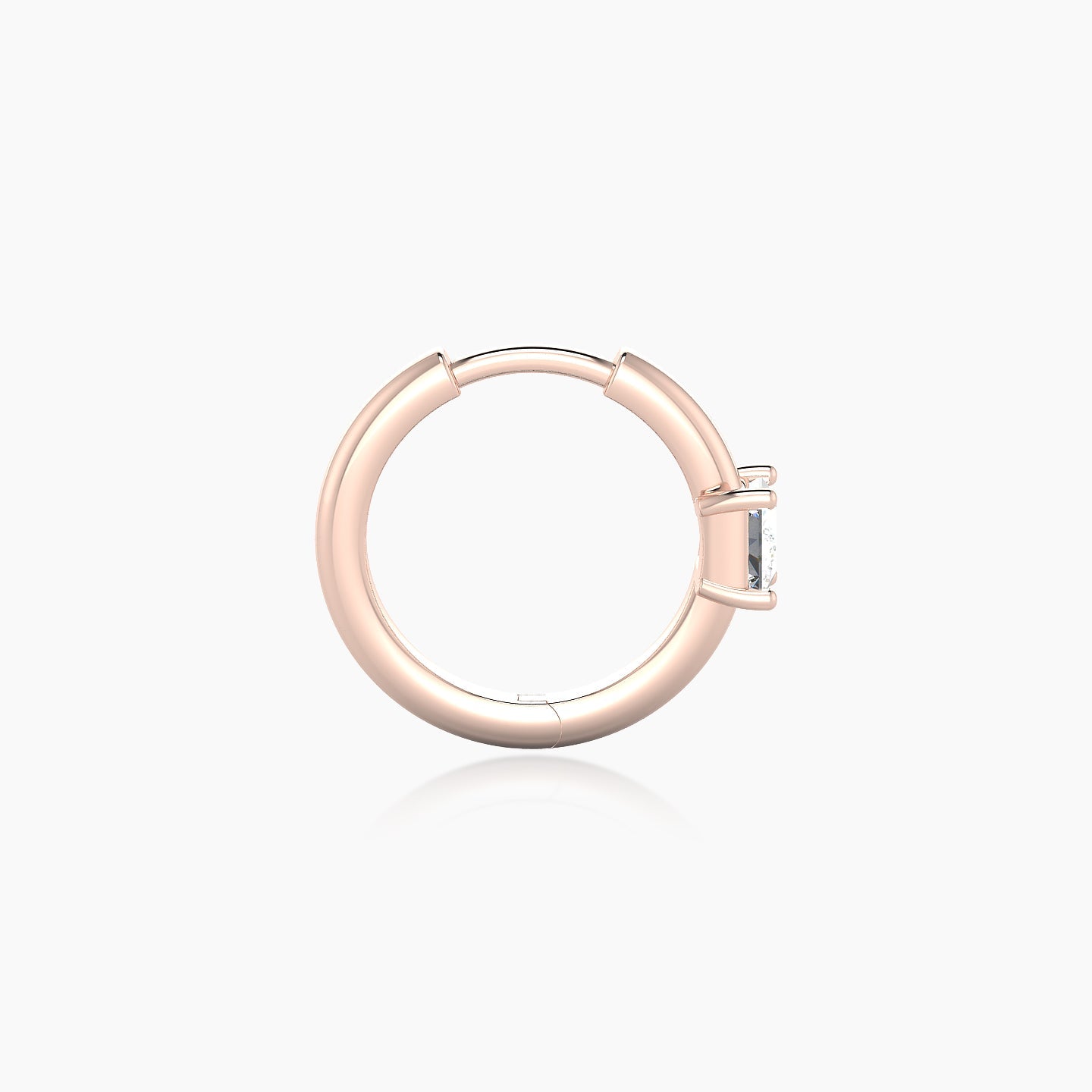 Dea | 18k Rose Gold 8 mm Princess Diamond Nose Ring Piercing