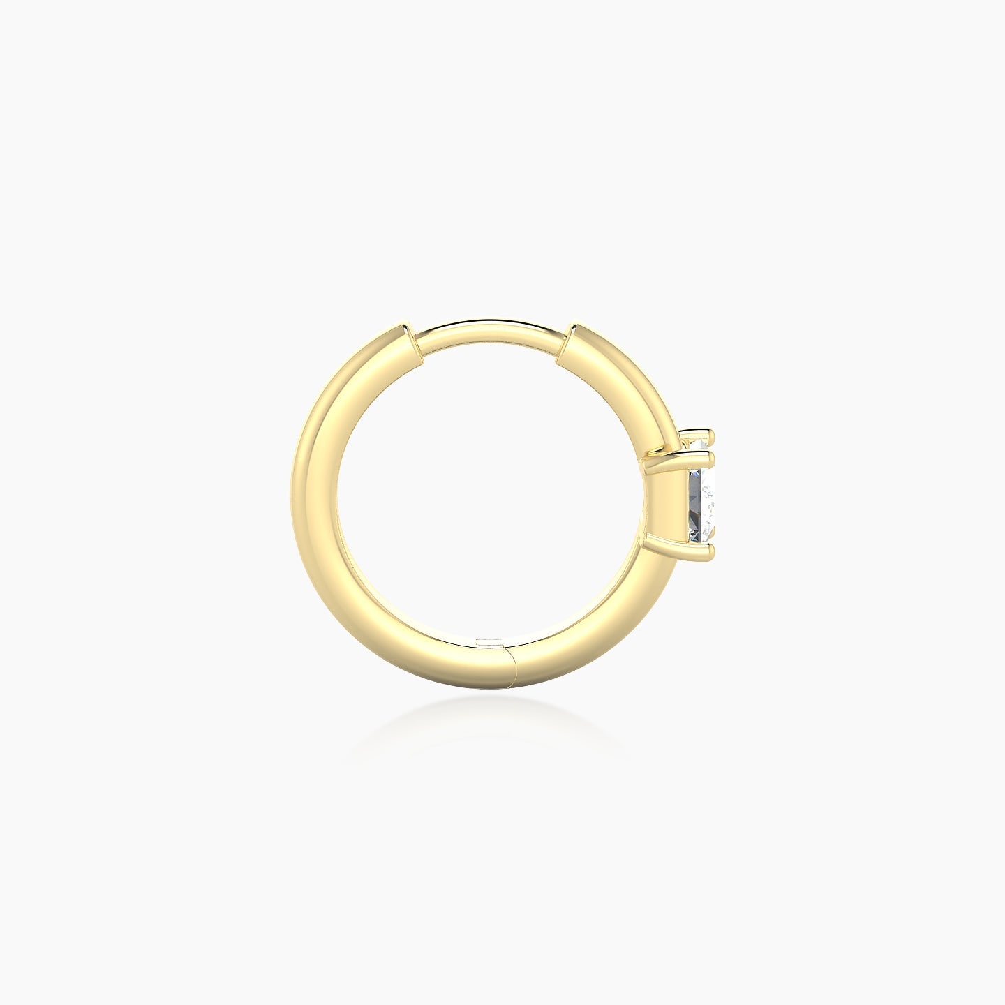 Dea | 18k Yellow Gold 8 mm Princess Diamond Nose Ring Piercing