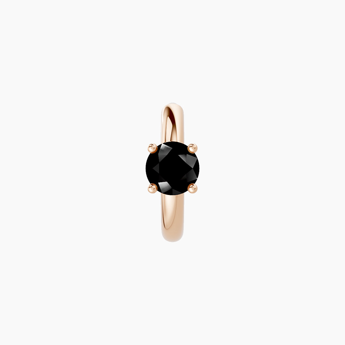 Dea | 18k Rose Gold 6.5 mm Round Black Diamond Hoop Piercing