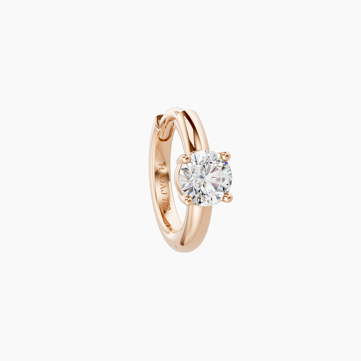 Dea | 18k Rose Gold 6.5 mm Round Diamond Hoop Piercing