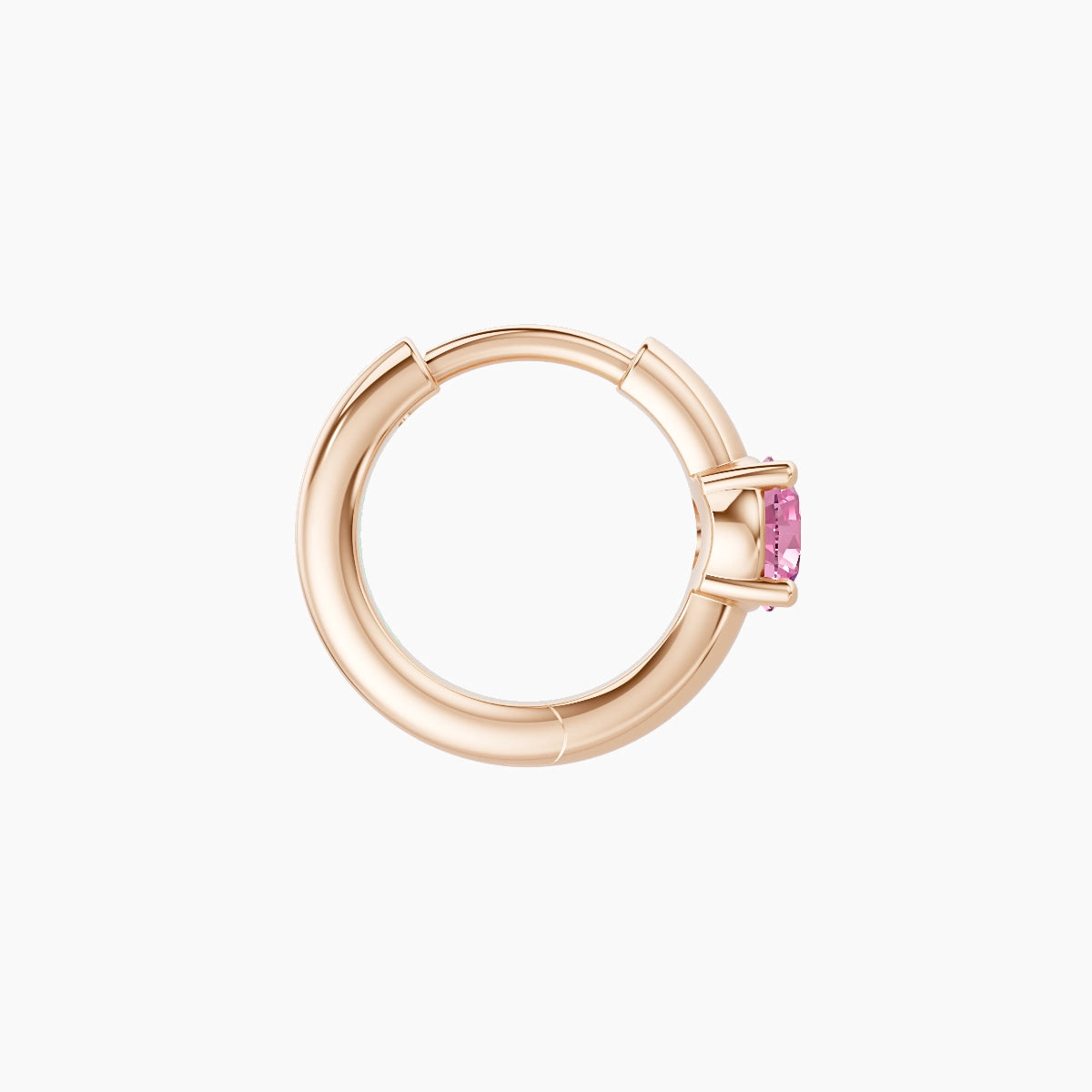 Dea | 18k Rose Gold 6.5 mm Round Pink Sapphire Hoop Piercing