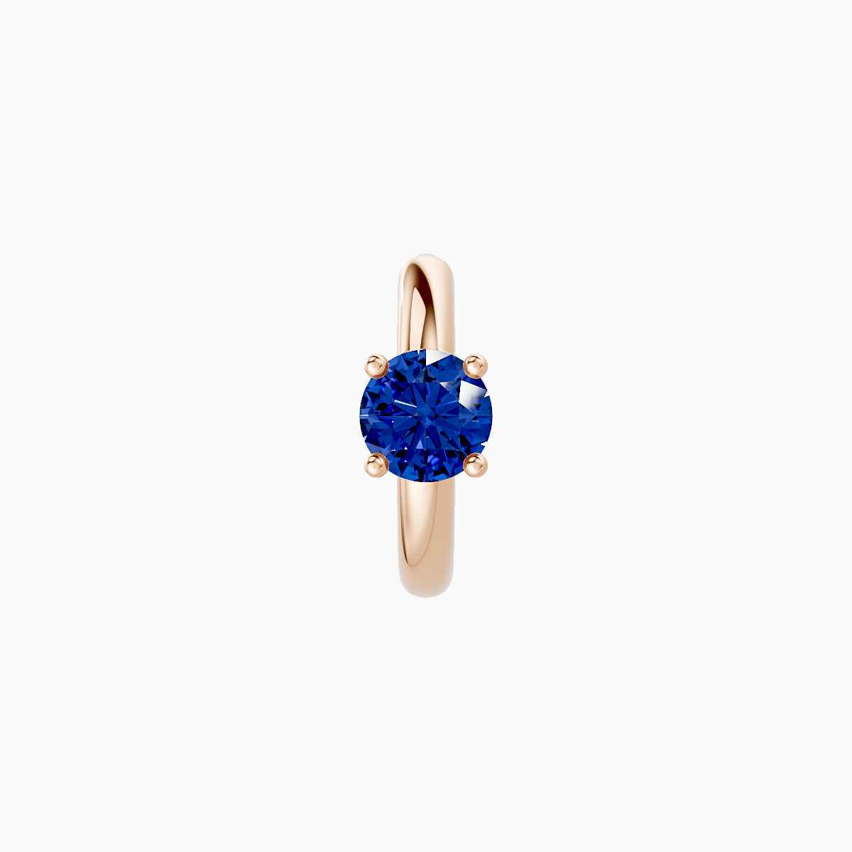 Dea | 18k Rose Gold 6.5 mm Round Sapphire Hoop Piercing