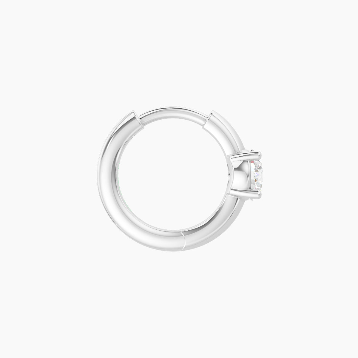Dea | 18k White Gold 6.5 mm Round Diamond Hoop Piercing