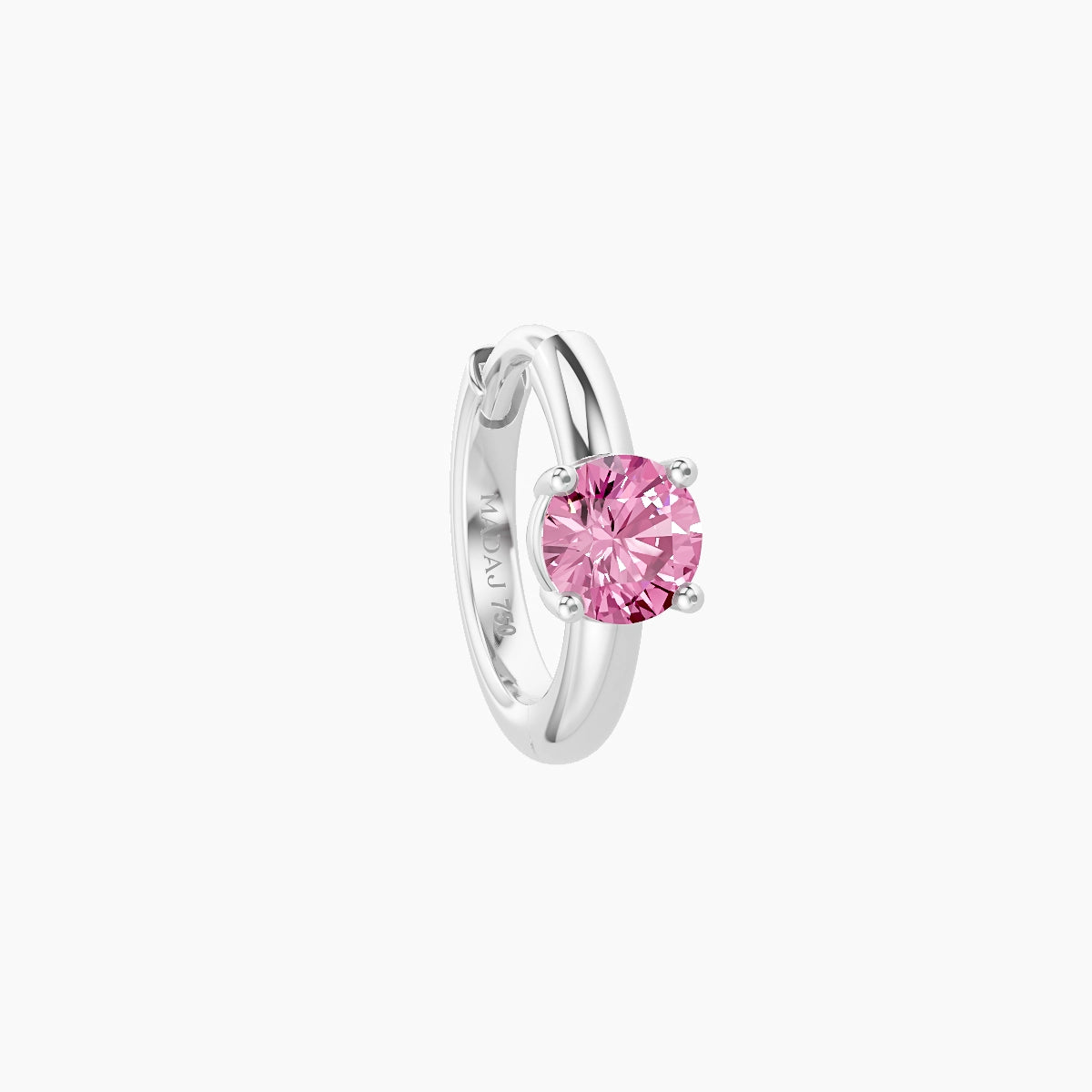 Dea | 18k White Gold 6.5 mm Round Pink Sapphire Hoop Piercing