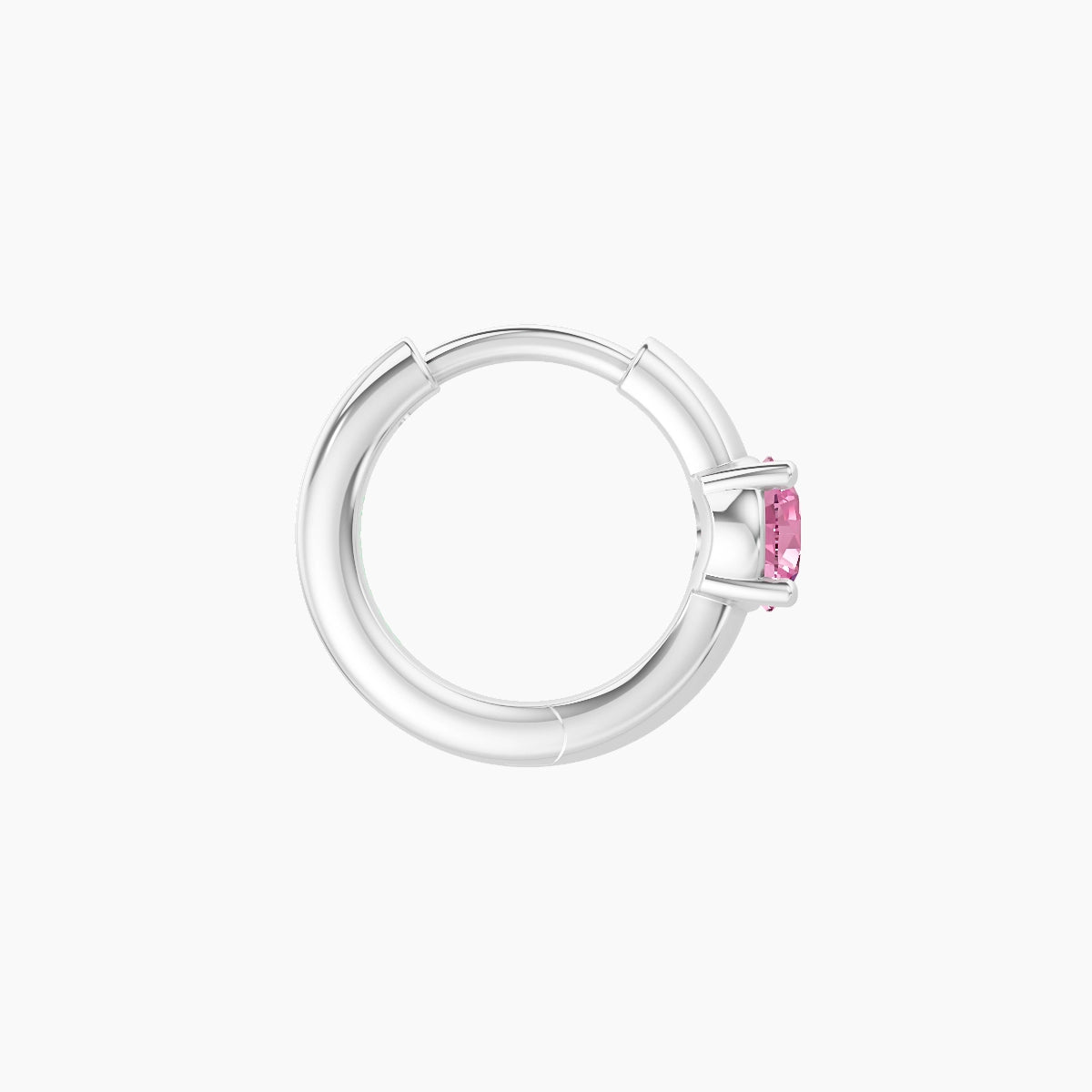 Dea | 18k White Gold 6.5 mm Round Pink Sapphire Hoop Piercing