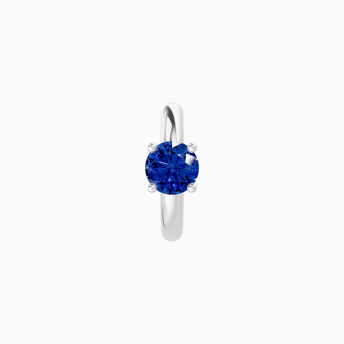 Dea | 18k White Gold 6.5 mm Round Sapphire Hoop Piercing
