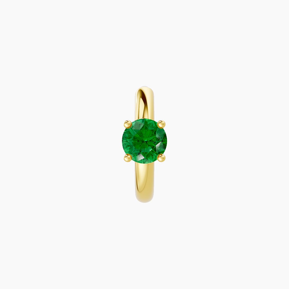 Dea | 18k Yellow Gold 6.5 mm Round Emerald Hoop Piercing