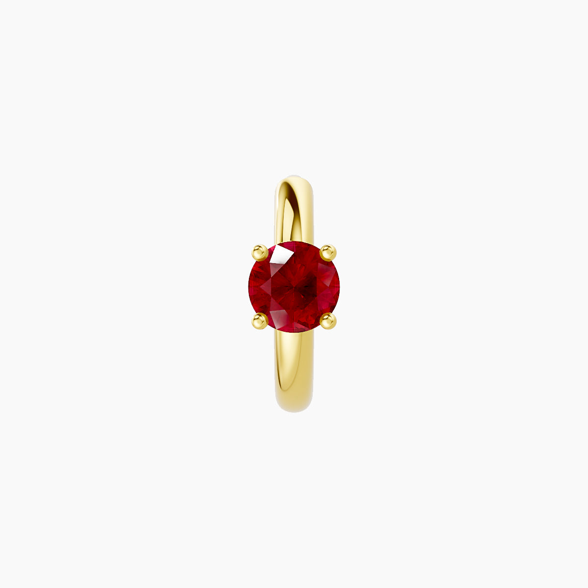 Dea | 18k Yellow Gold 6.5 mm Round Ruby Hoop Piercing