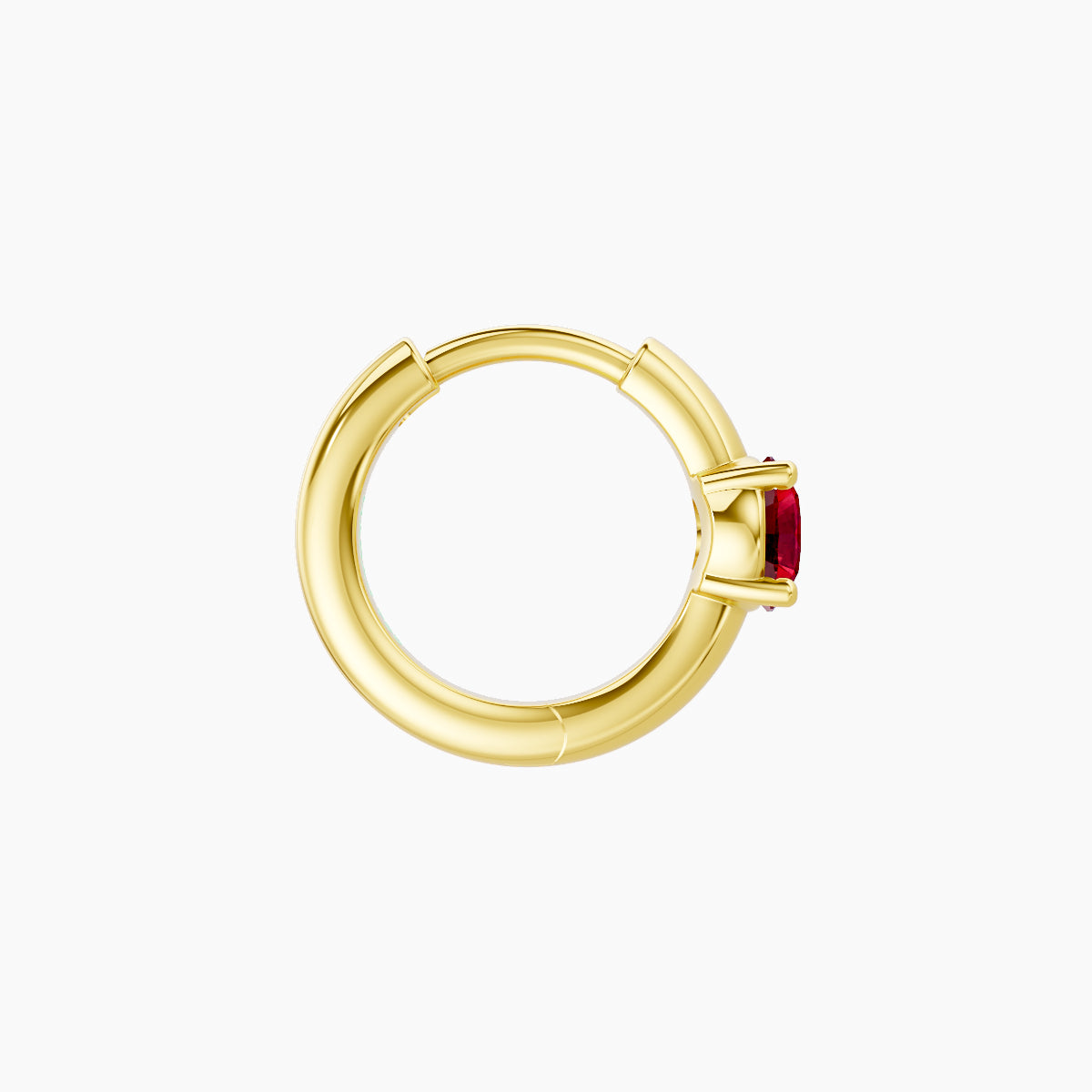 Dea | 18k Yellow Gold 6.5 mm Round Ruby Hoop Piercing
