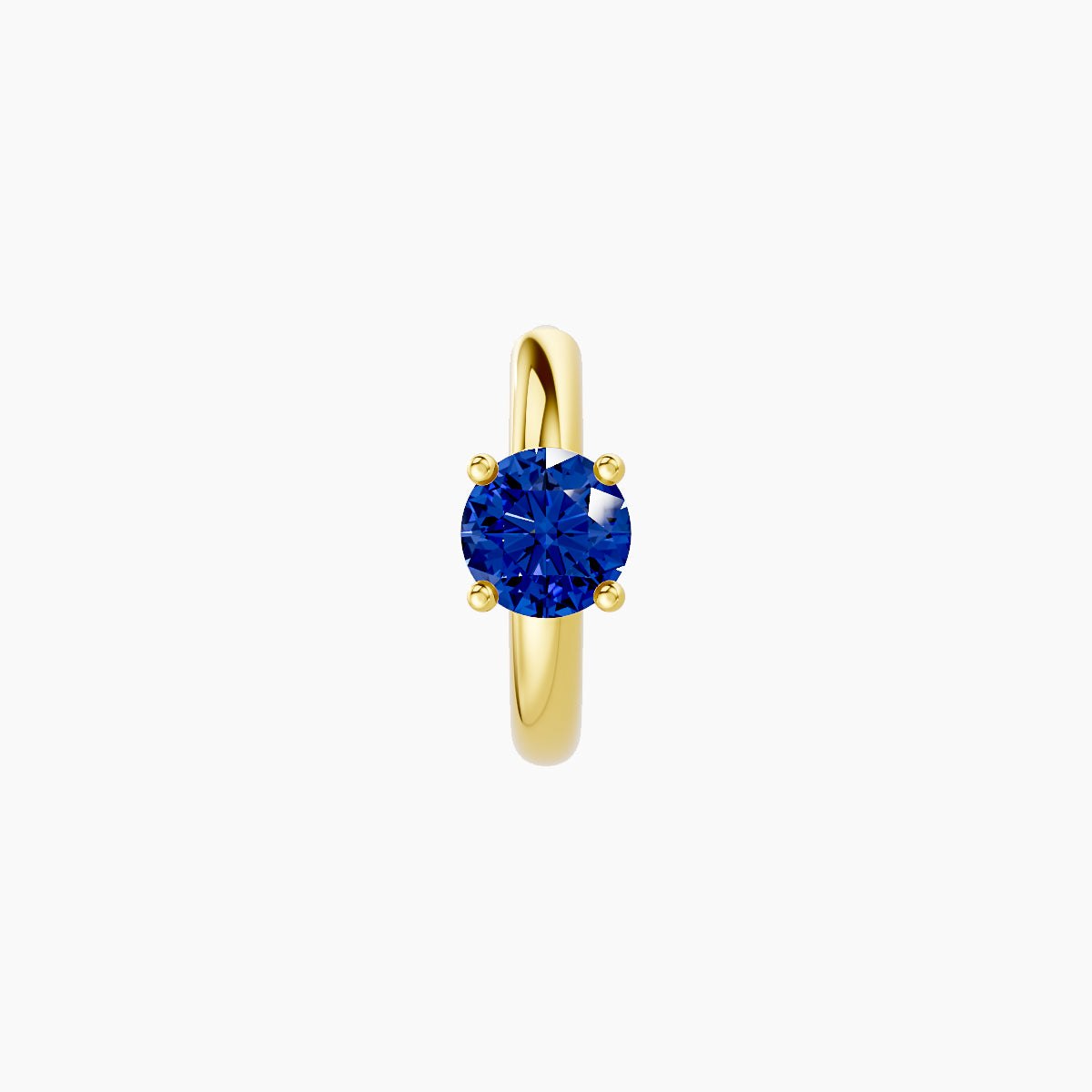 Dea | 18k Yellow Gold 6.5 mm Round Sapphire Hoop Piercing