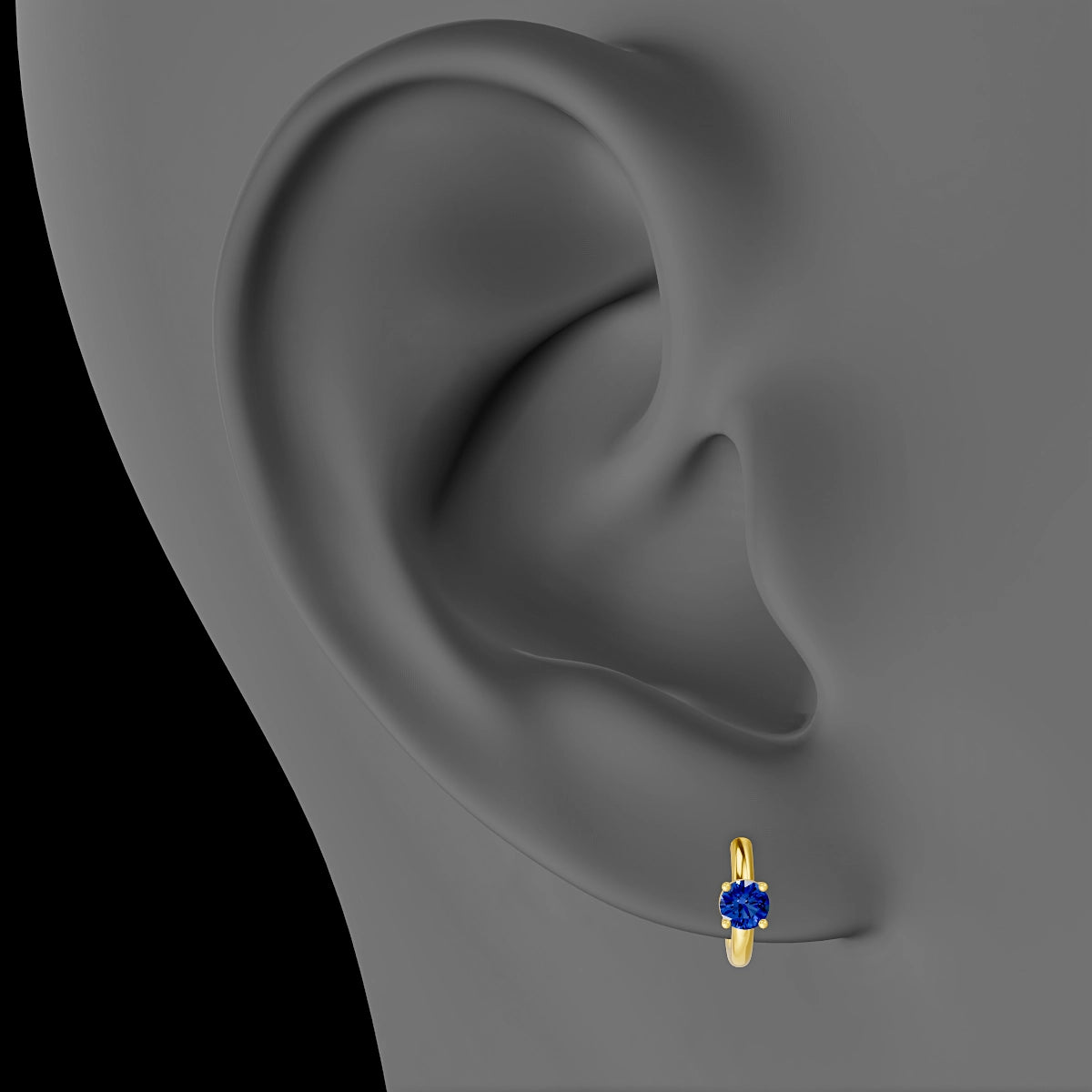 Dea | 18k Yellow Gold 6.5 mm Round Sapphire Hoop Piercing