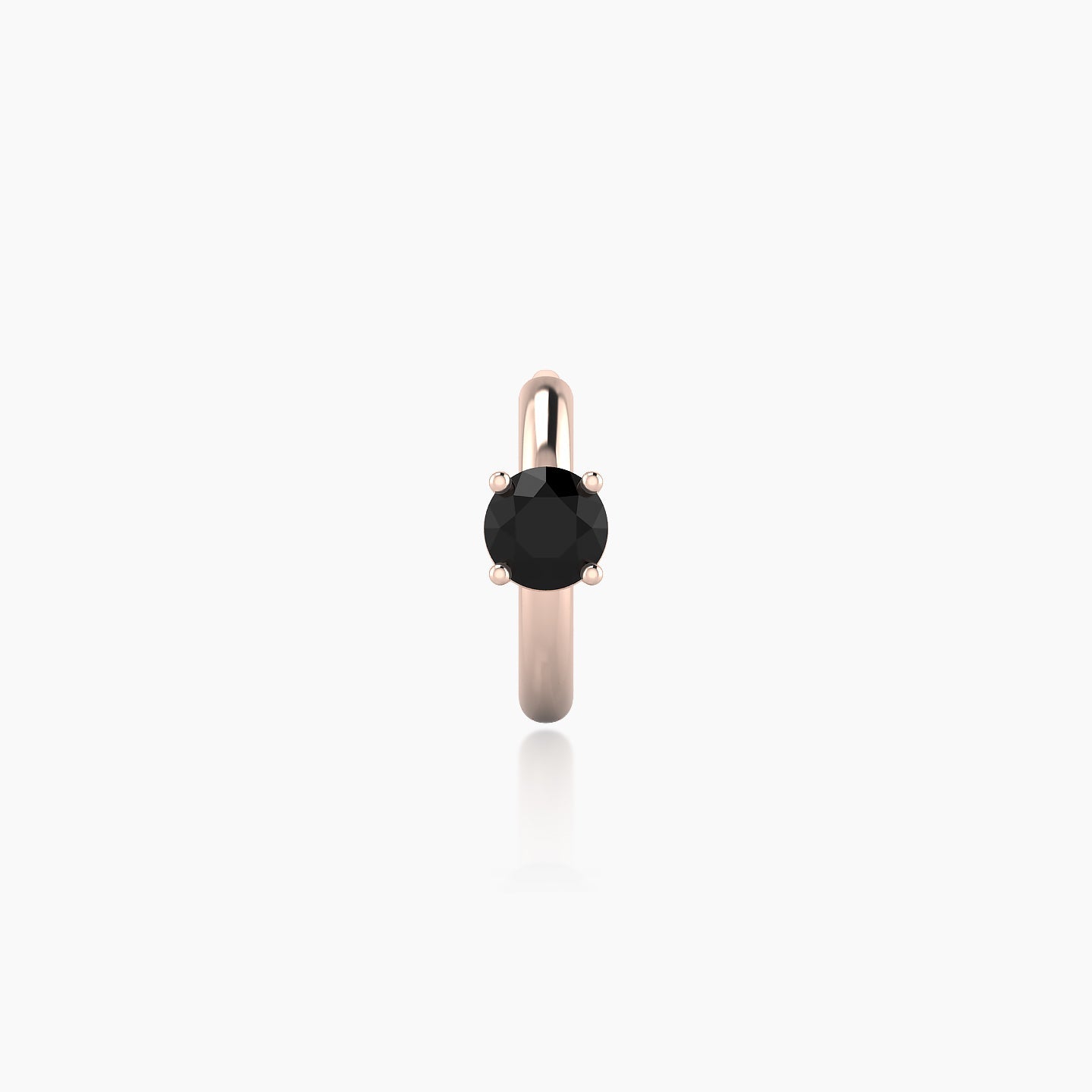 Dea | 18k Rose Gold 6.5 mm Round Black Diamond Hoop Piercing