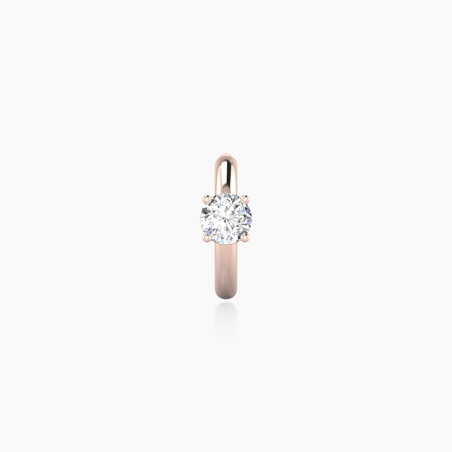 Dea | 18k Rose Gold 6.5 mm Round Diamond Hoop Piercing