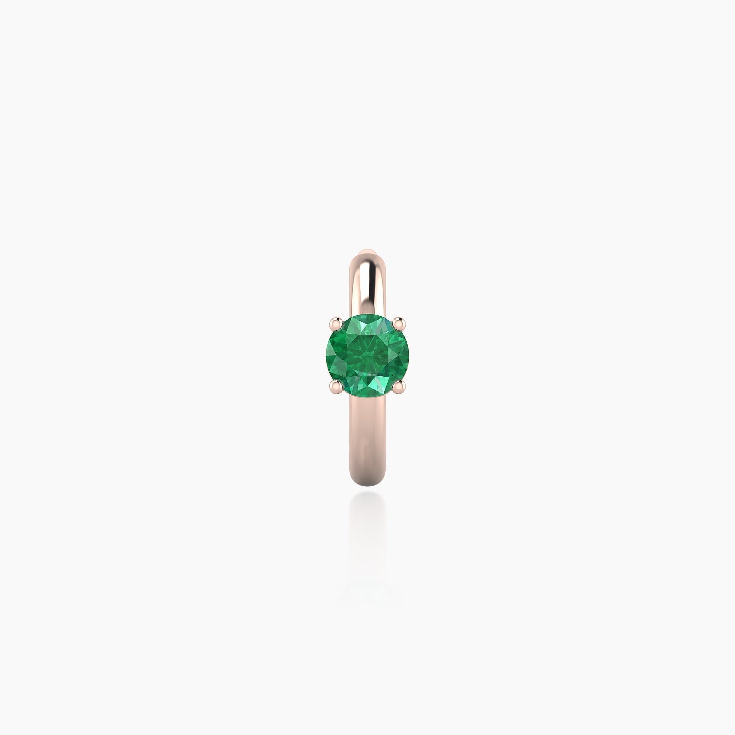 Dea | 18k Rose Gold 6.5 mm Round Emerald Hoop Piercing