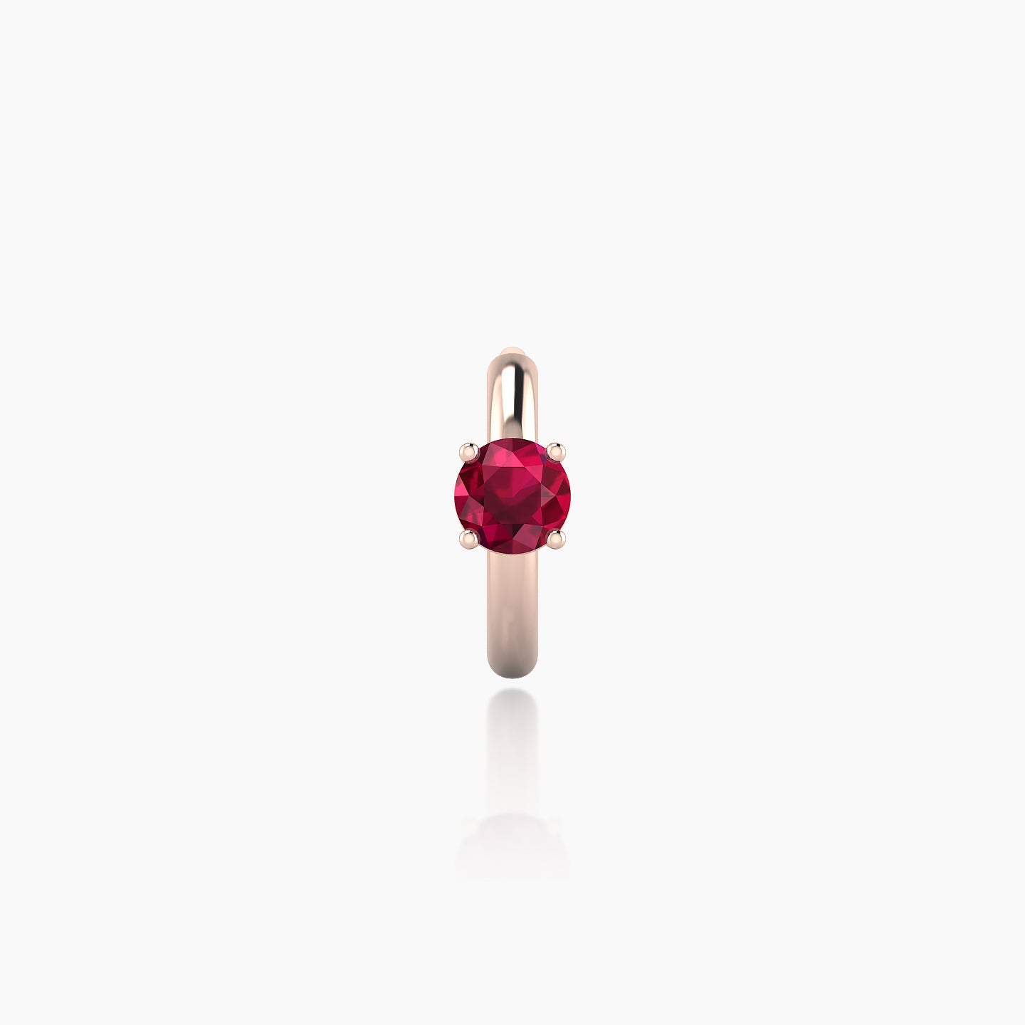 Dea | 18k Rose Gold 6.5 mm Round Ruby Hoop Piercing