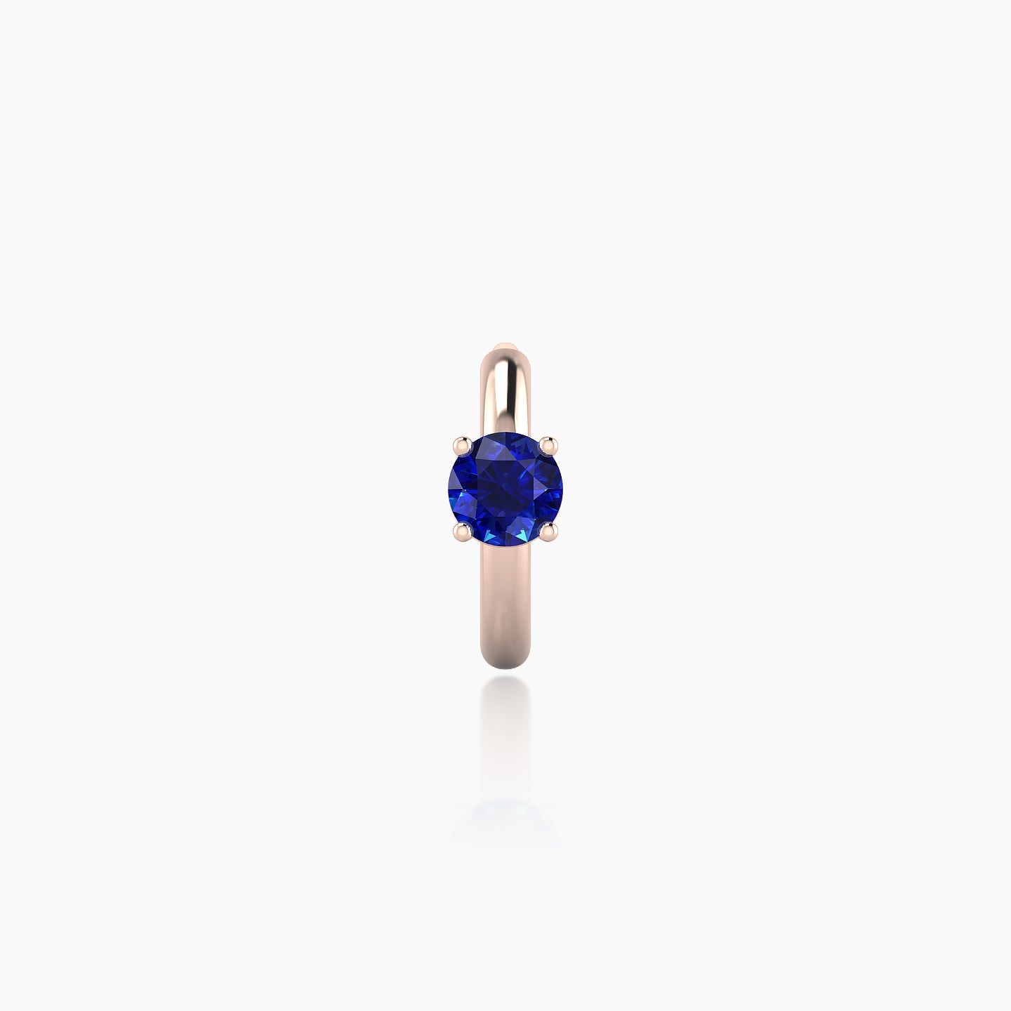 Dea | 18k Rose Gold 6.5 mm Round Sapphire Hoop Piercing