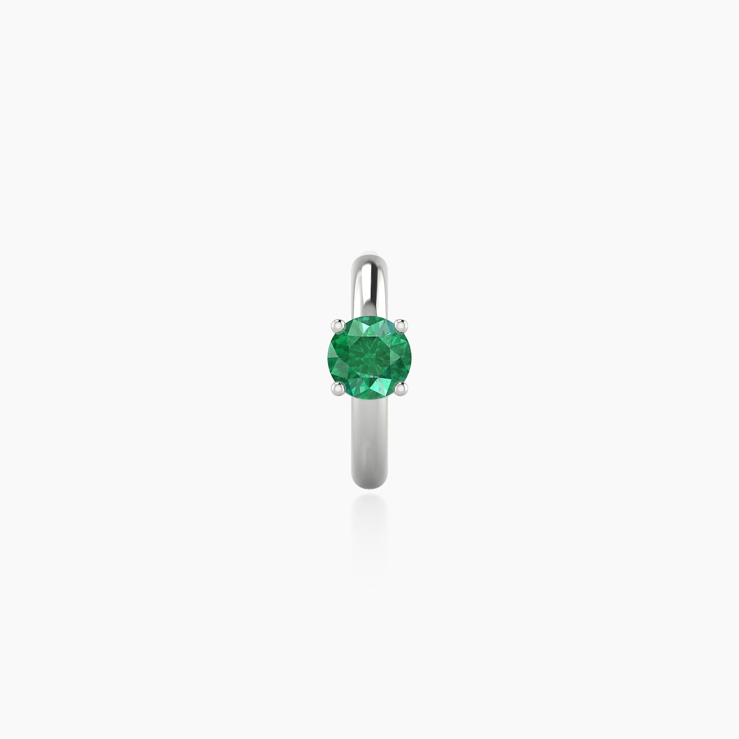 Dea | 18k White Gold 6.5 mm Round Emerald Hoop Piercing