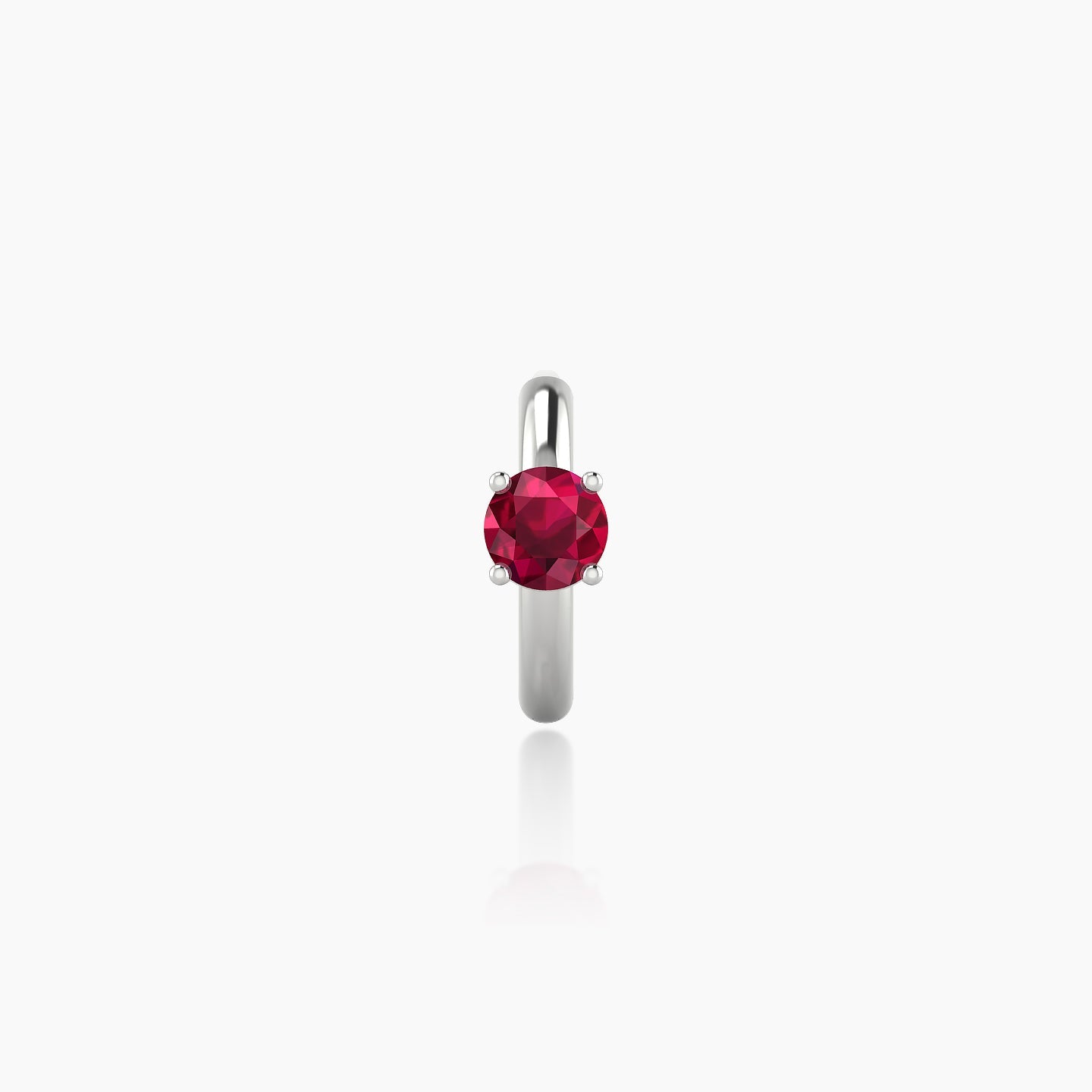 Dea | 18k White Gold 6.5 mm Round Ruby Hoop Piercing