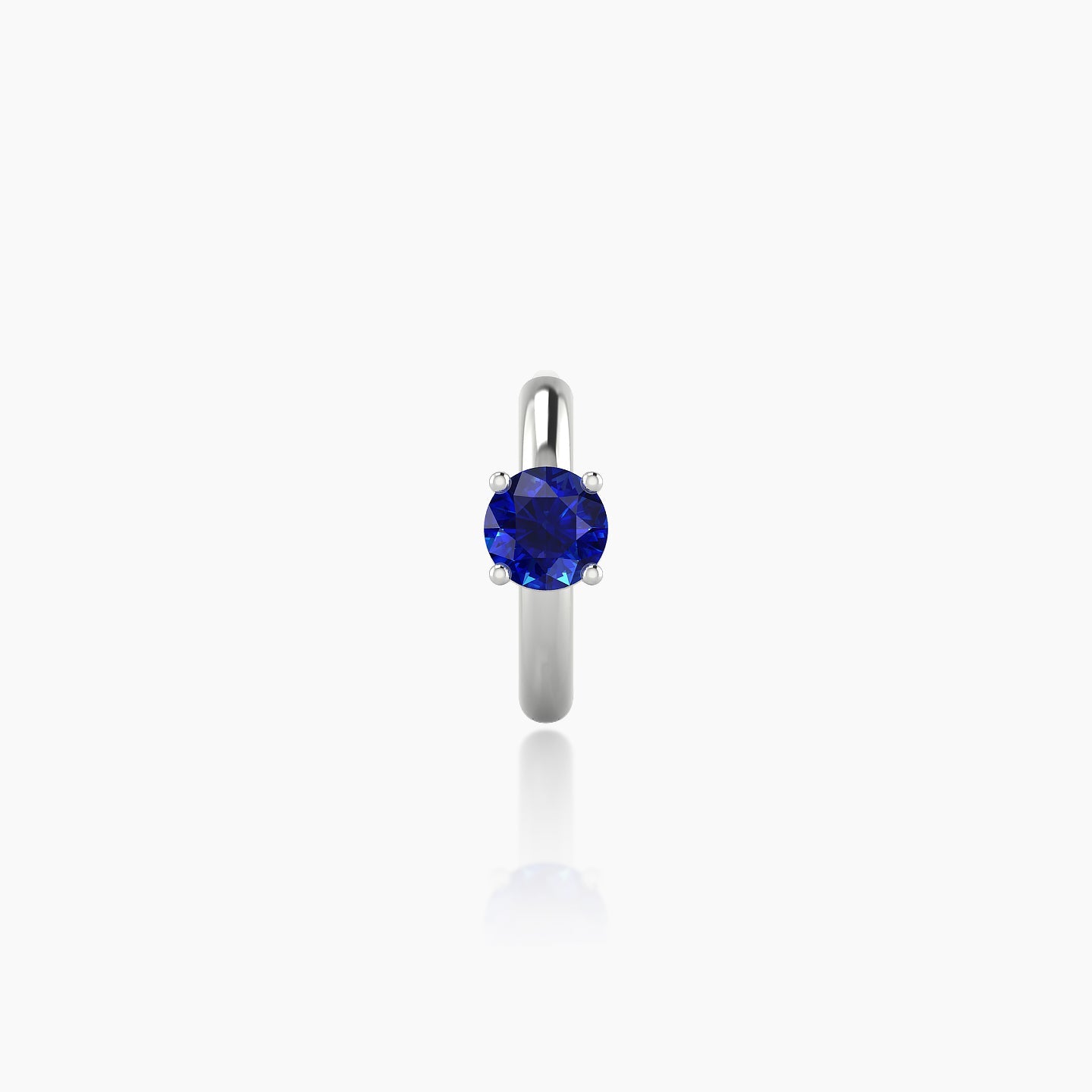 Dea | 18k White Gold 6.5 mm Round Sapphire Hoop Piercing