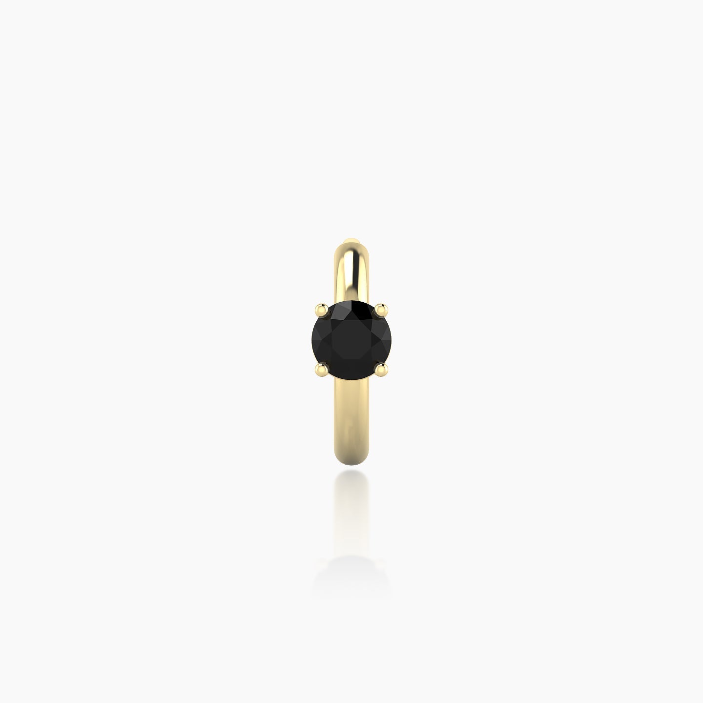 Dea | 18k Yellow Gold 6.5 mm Round Black Diamond Hoop Piercing