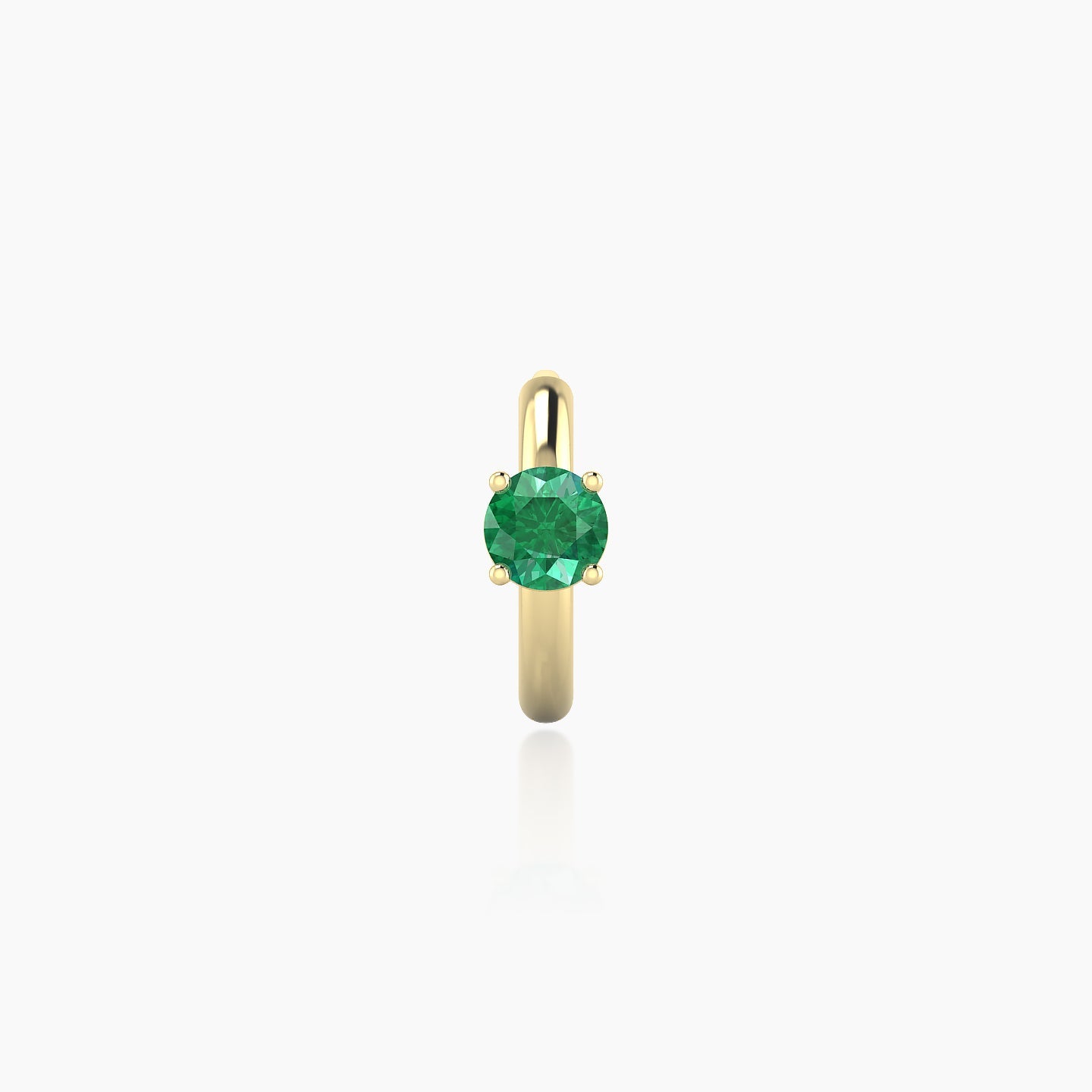 Dea | 18k Yellow Gold 6.5 mm Round Emerald Hoop Piercing