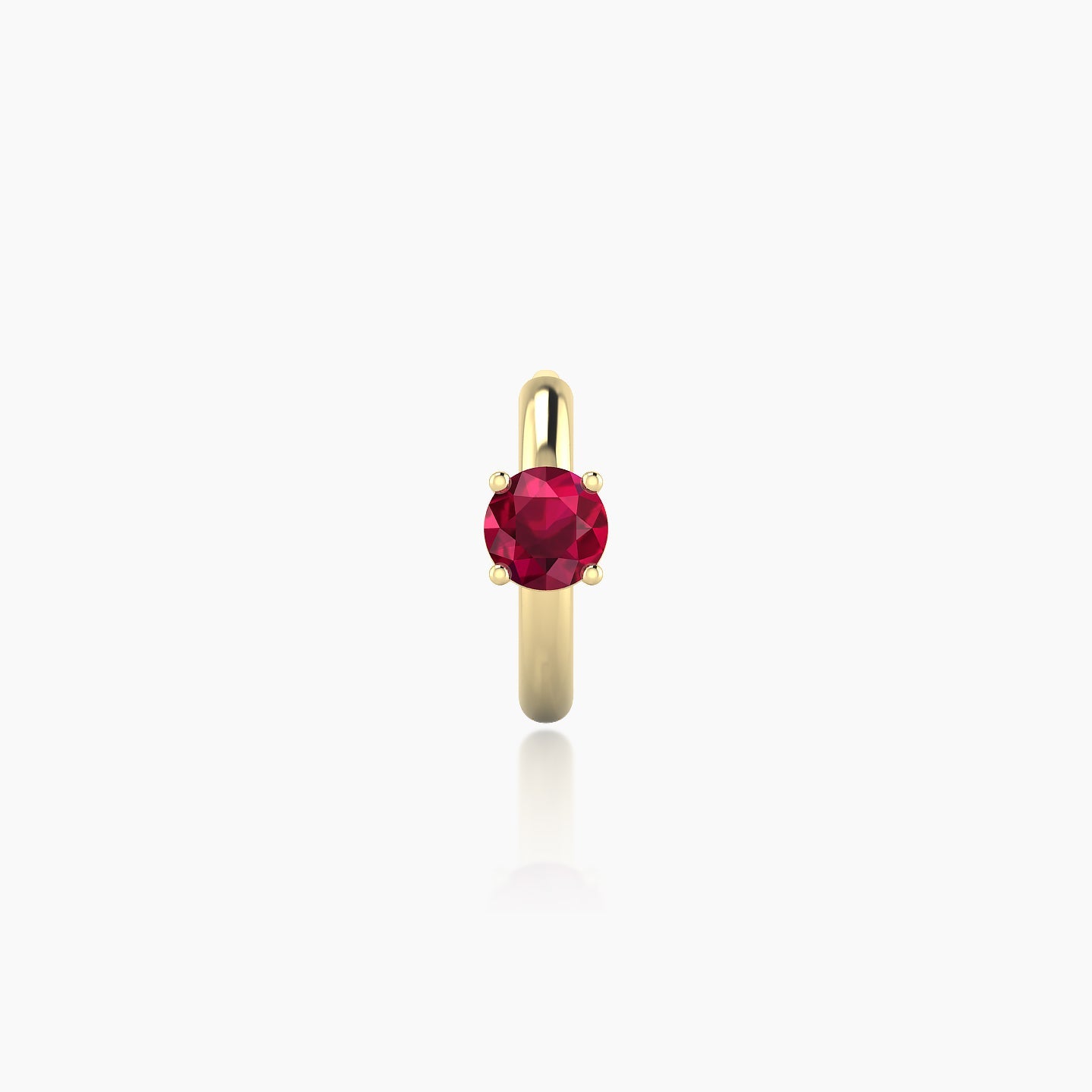 Dea | 18k Yellow Gold 6.5 mm Round Ruby Hoop Piercing