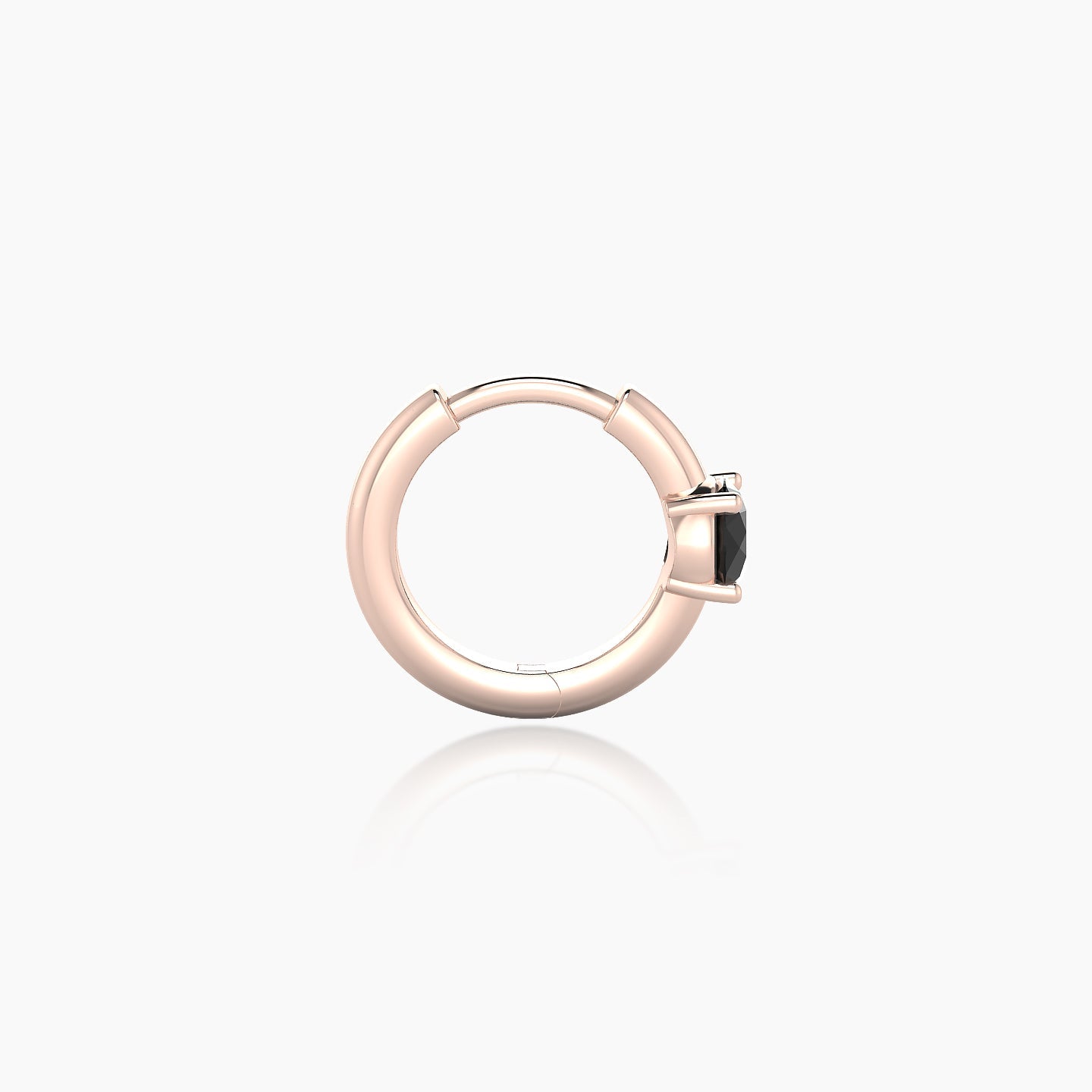 Dea | 18k Rose Gold 6.5 mm Round Black Diamond Hoop Piercing