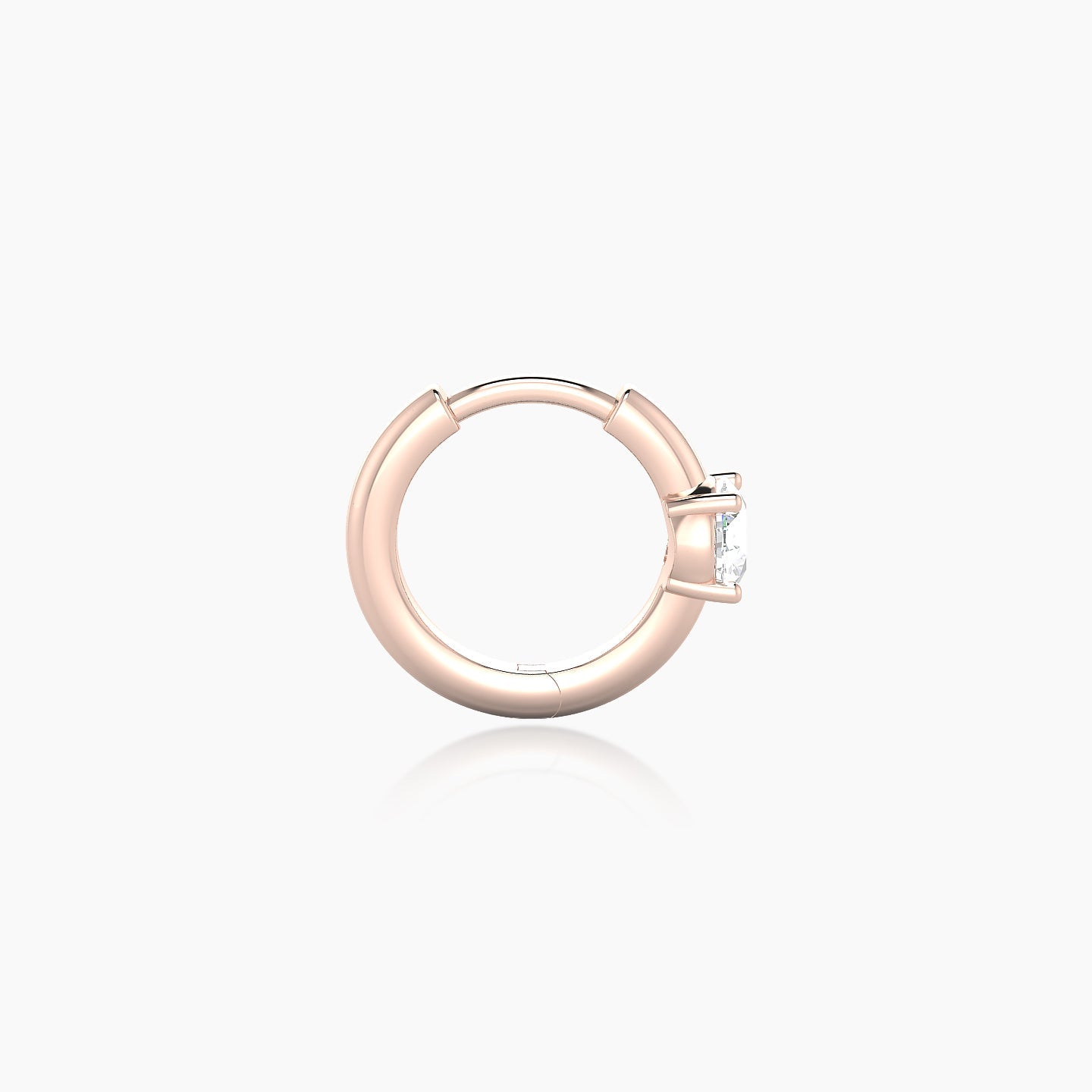 Dea | 18k Rose Gold 6.5 mm Round Diamond Hoop Piercing