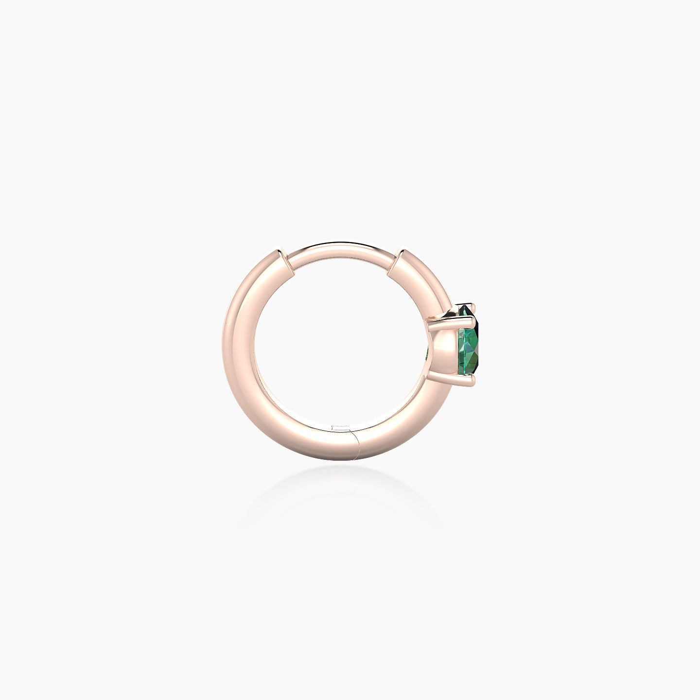 Dea | 18k Rose Gold 6.5 mm Round Emerald Hoop Piercing