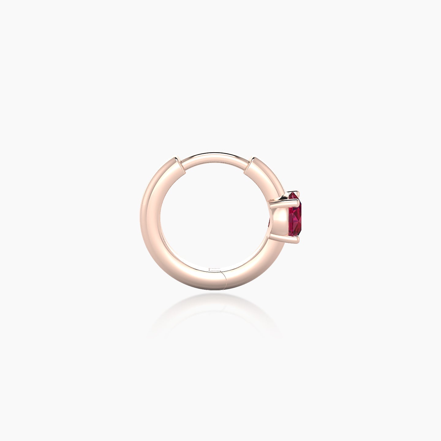 Dea | 18k Rose Gold 6.5 mm Round Ruby Hoop Piercing