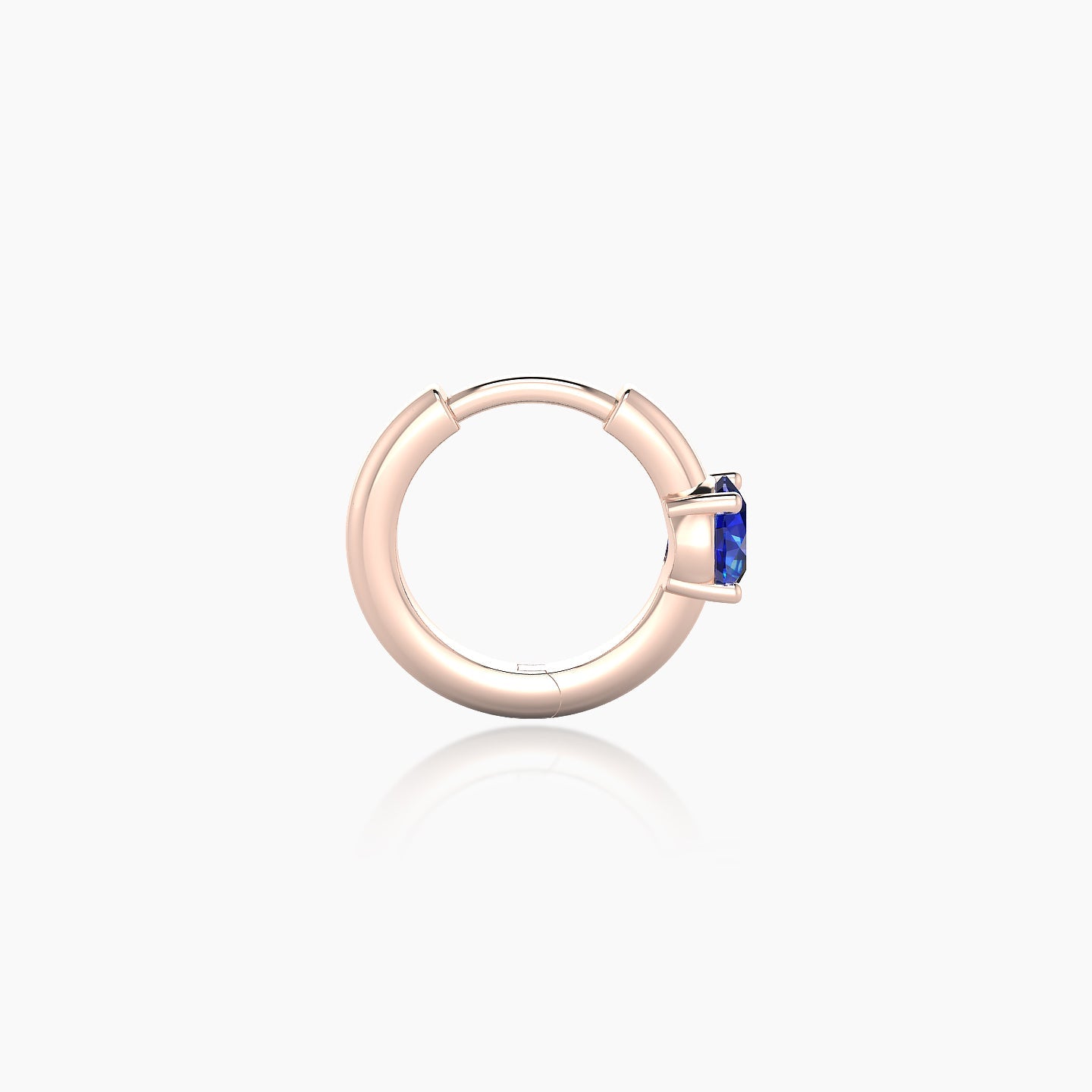 Dea | 18k Rose Gold 6.5 mm Round Sapphire Hoop Piercing