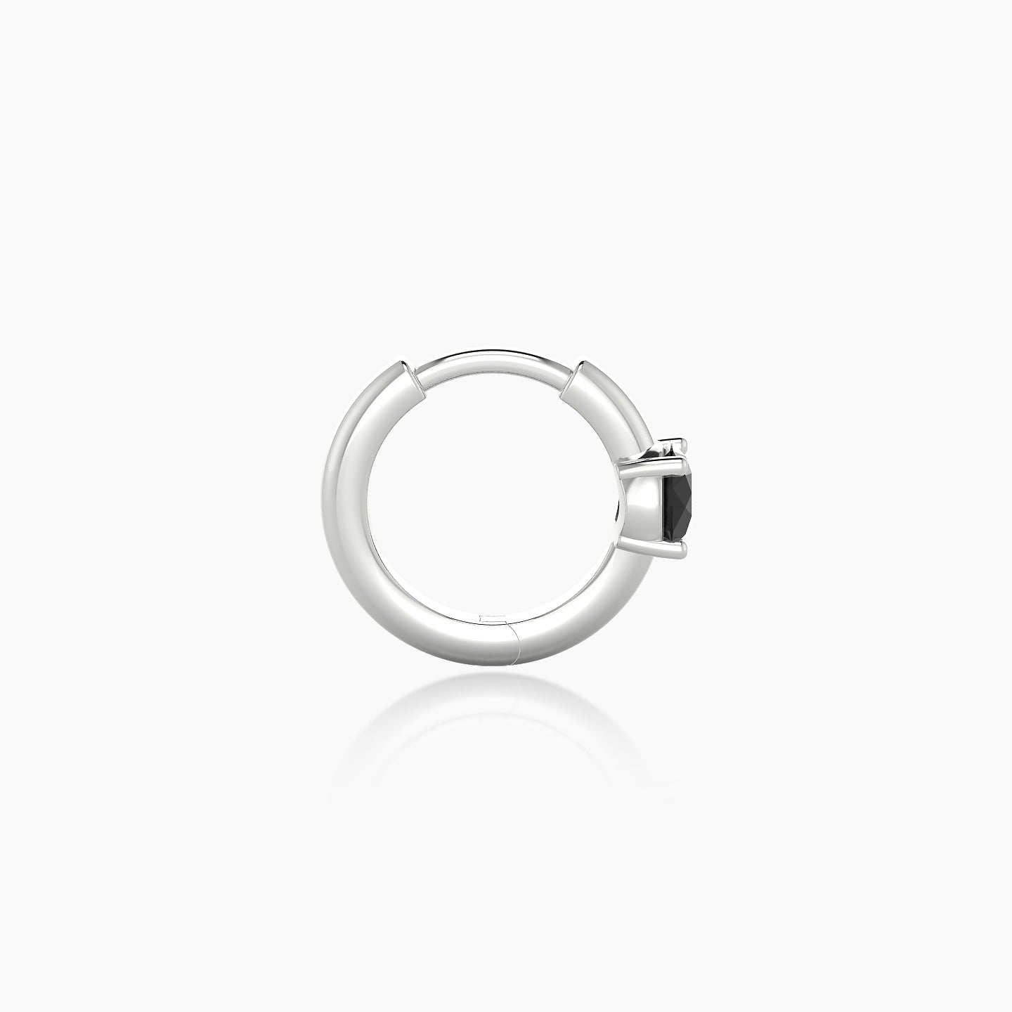 Dea | 18k White Gold 6.5 mm Round Black Diamond Hoop Piercing