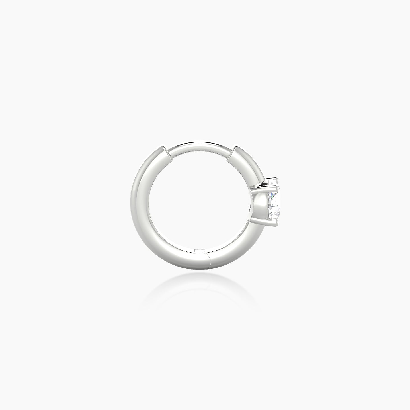 Dea | 18k White Gold 6.5 mm Round Diamond Hoop Piercing