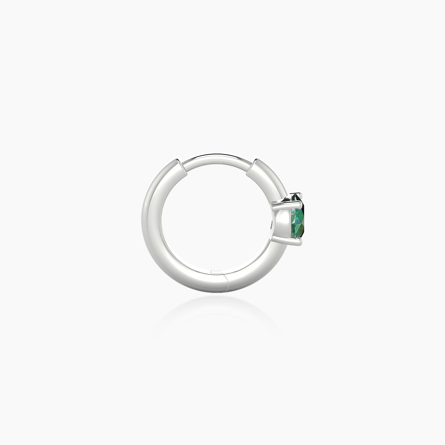 Dea | 18k White Gold 6.5 mm Round Emerald Hoop Piercing