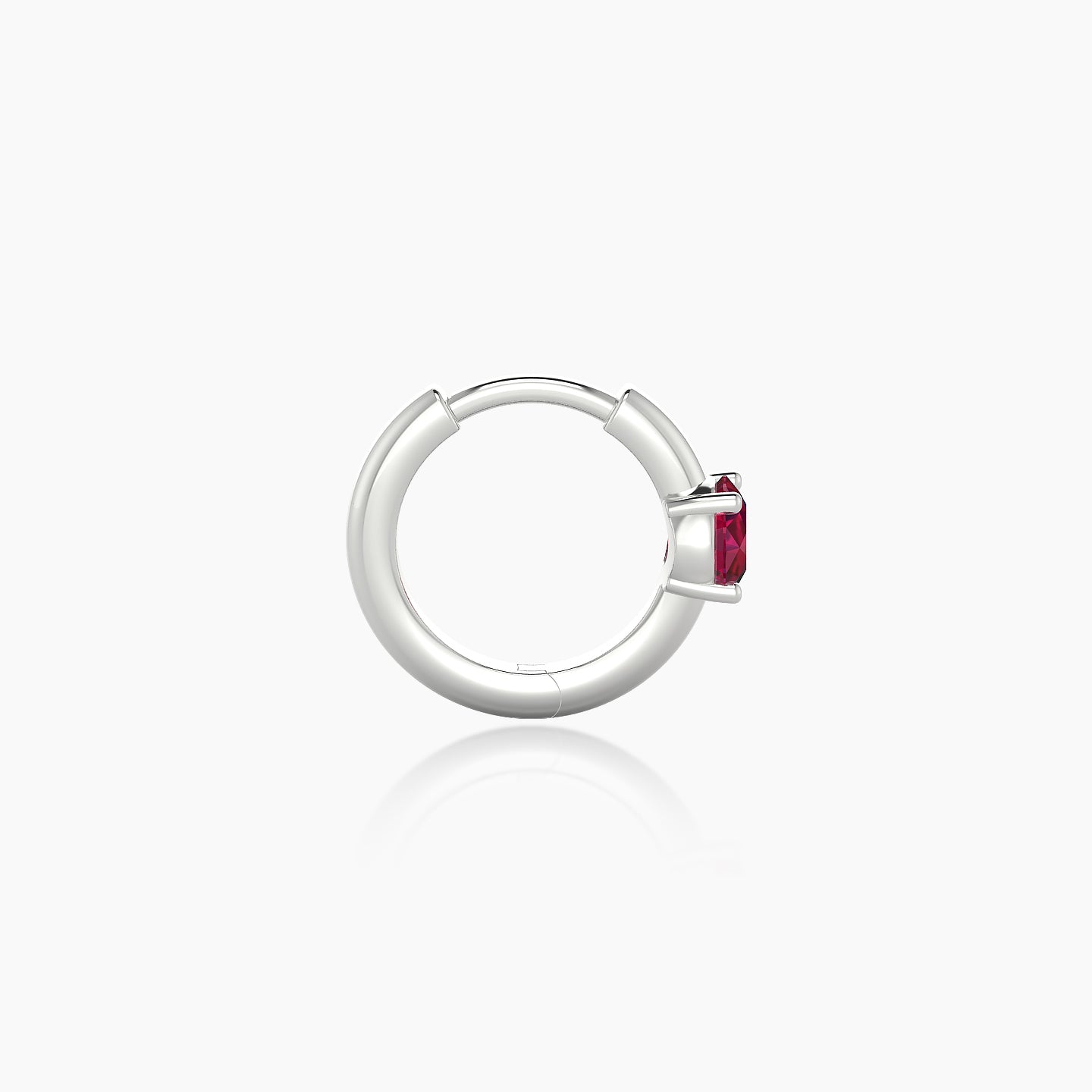 Dea | 18k White Gold 6.5 mm Round Ruby Hoop Piercing