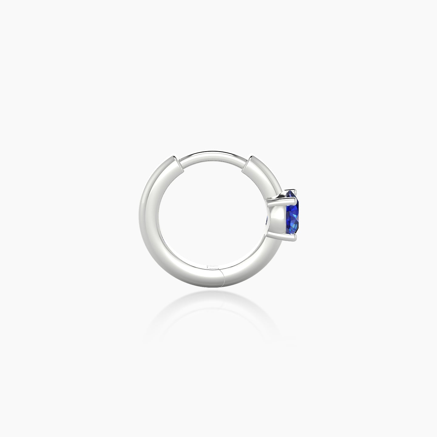 Dea | 18k White Gold 6.5 mm Round Sapphire Hoop Piercing