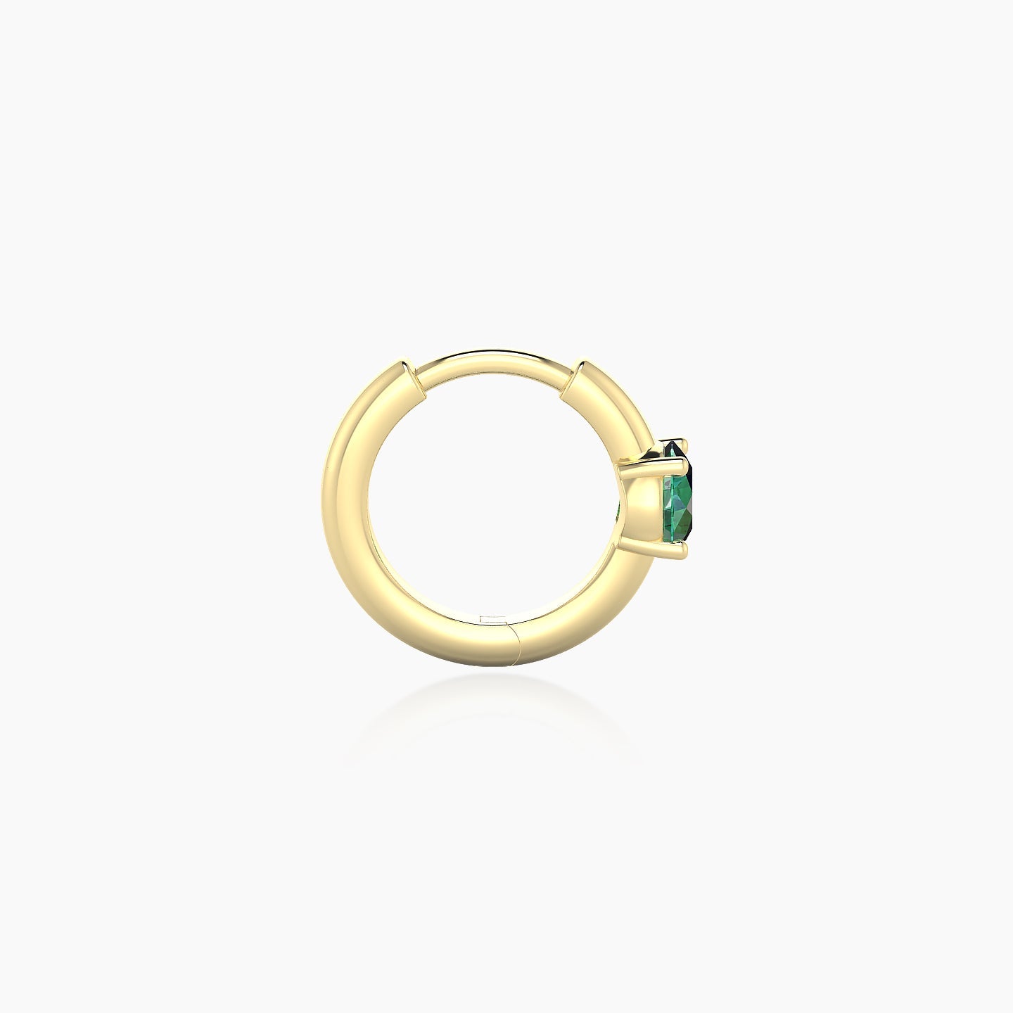 Dea | 18k Yellow Gold 6.5 mm Round Emerald Hoop Piercing